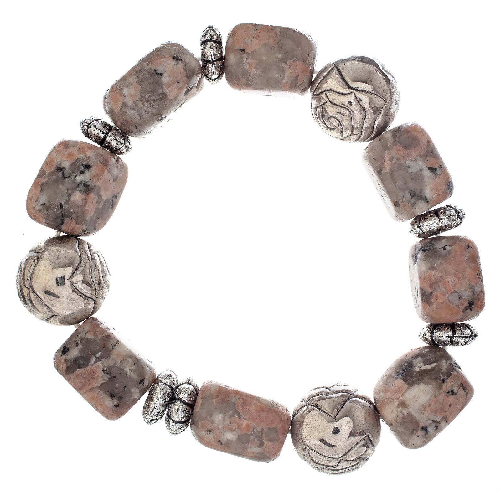 John Bead Jasper No.83 Natural Stone Stretch Bracelet