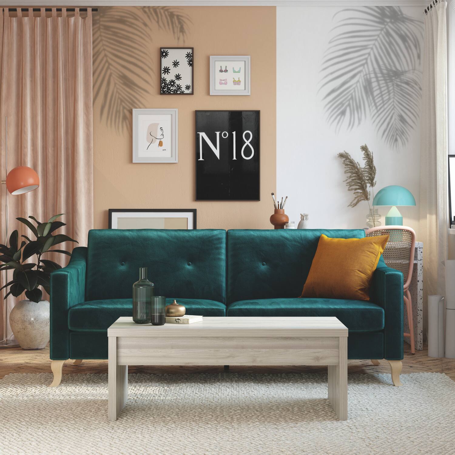 RoomMates Mr. Kate Tropical Shadow Palm Frond Peel & Stick Wall Decals