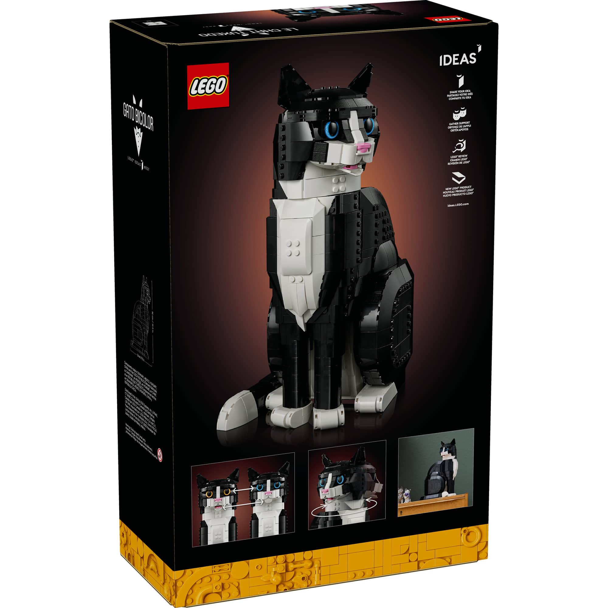 LEGO&#xAE; Ideas Tuxedo Cat, Gift Idea for Animal-Lovers 21349