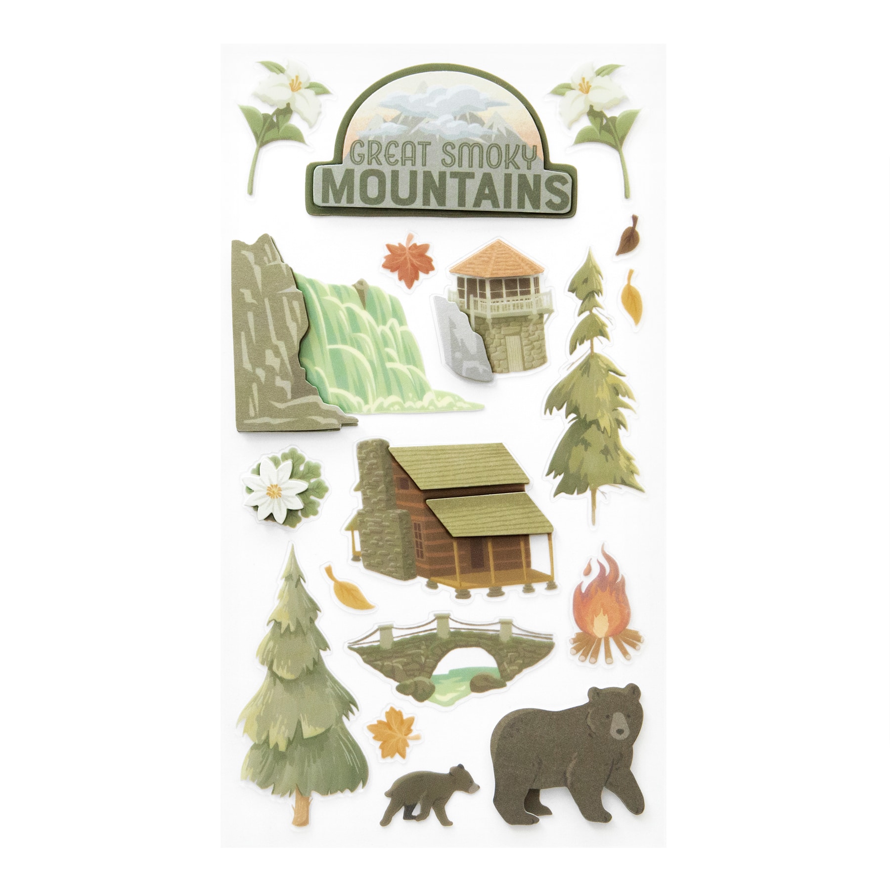 12 Pack: Smoky Mountain Dimensional Stickers by Recollections™