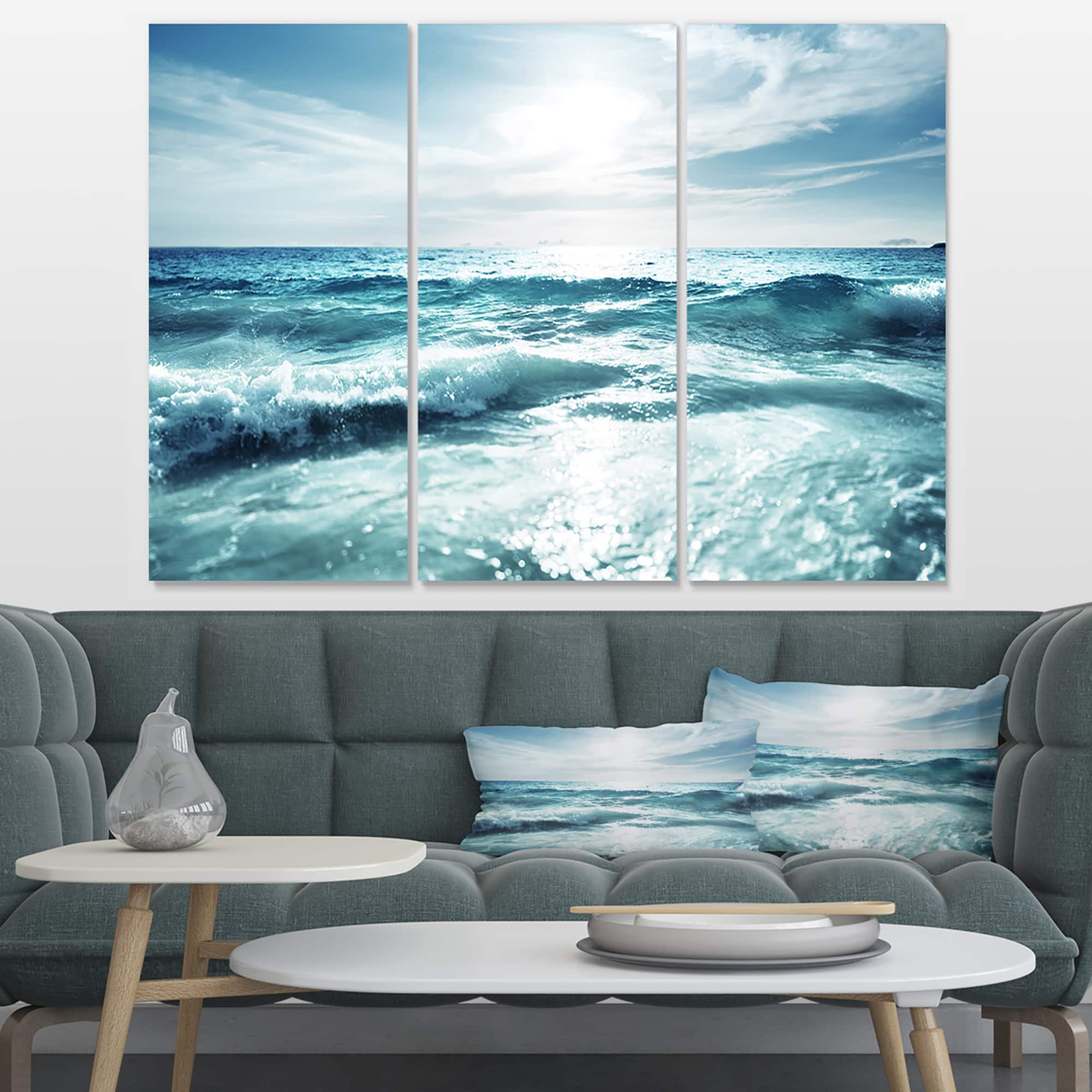 Designart - Seychelles Beach at Sunset - Seascape Canvas Art Print