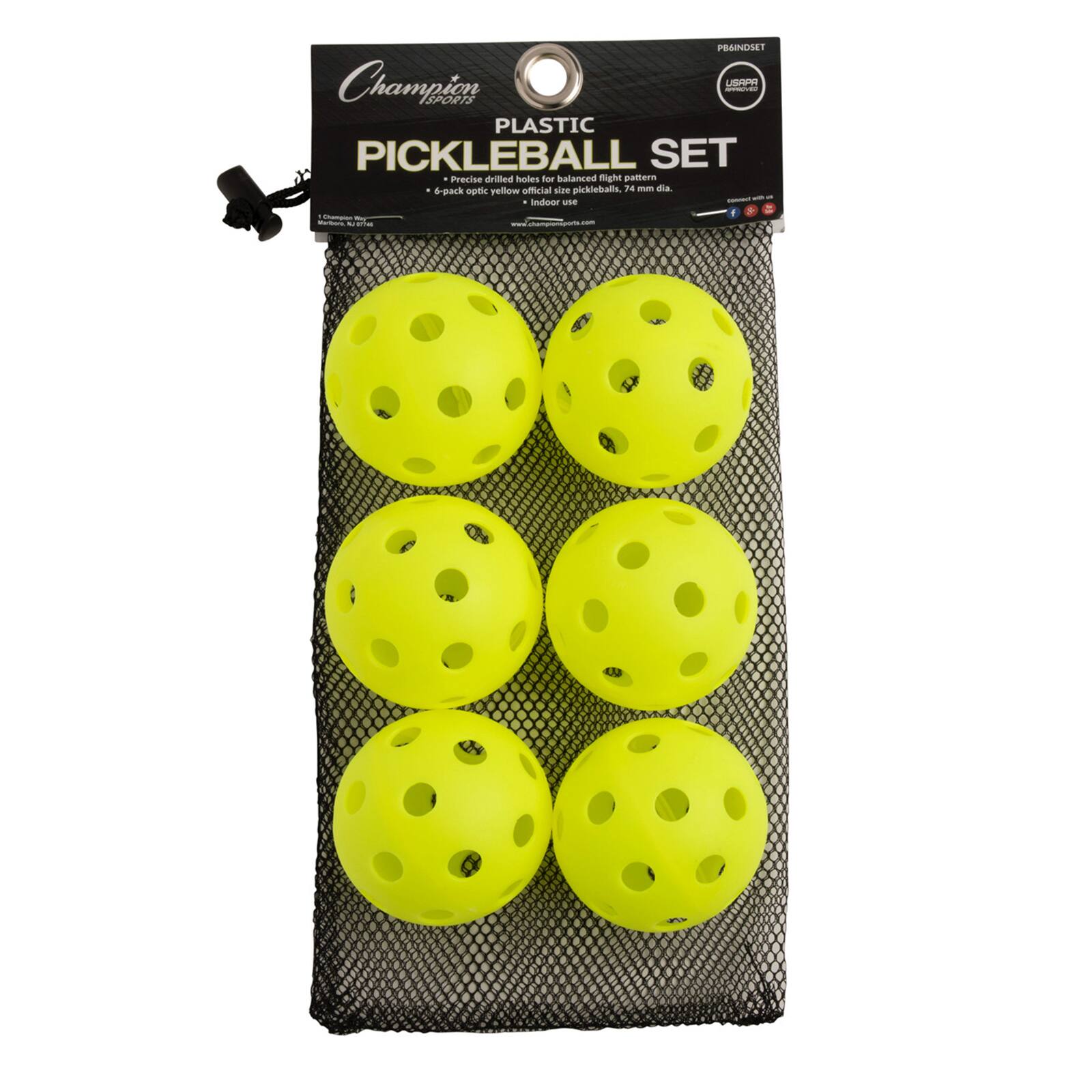 Champion Sports Recreational Indoor Pickleballs, 2 Sets