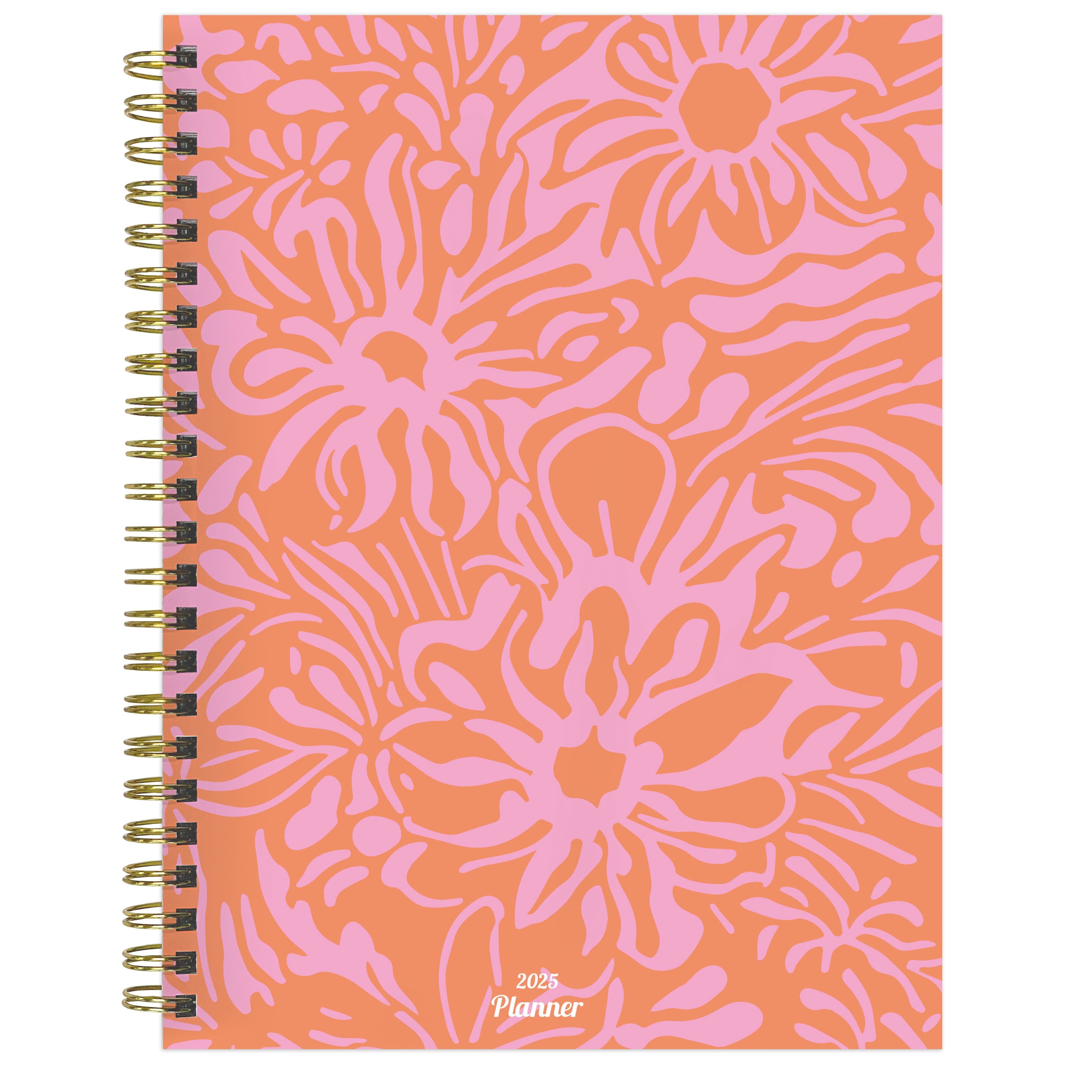 TF Publishing 2025 Medium Happy Hibiscus Weekly Monthly Spiral Planner