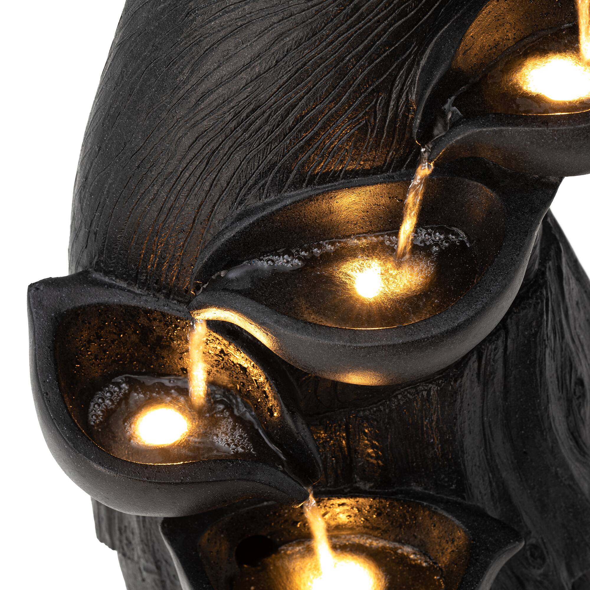 Glitzhome&#xAE; 39.75&#x22; Modern LED 5-Tier Abstract Women Sculpture Outdoor Fountain