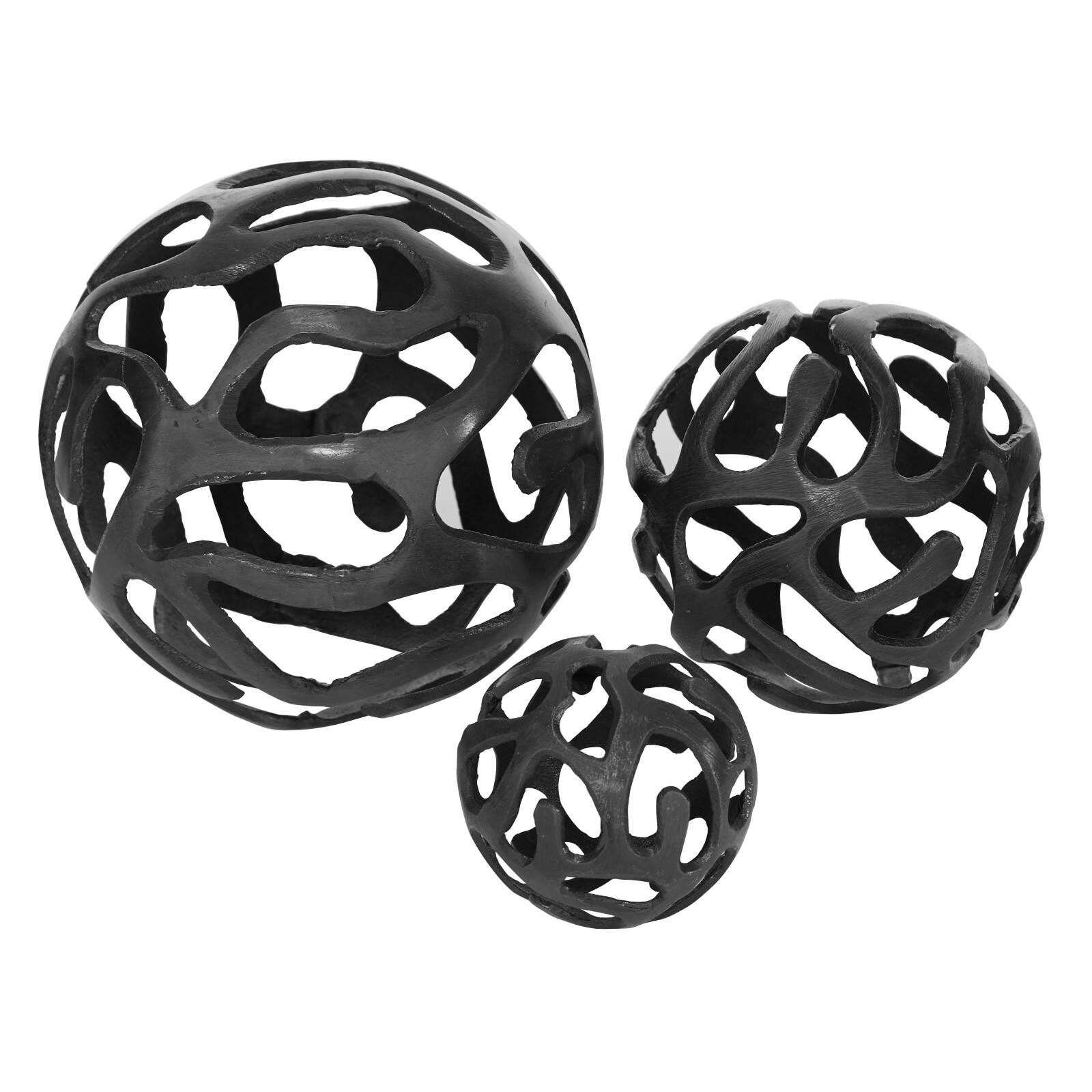 Brass Aluminum Contemporary Decorative Orbs Set