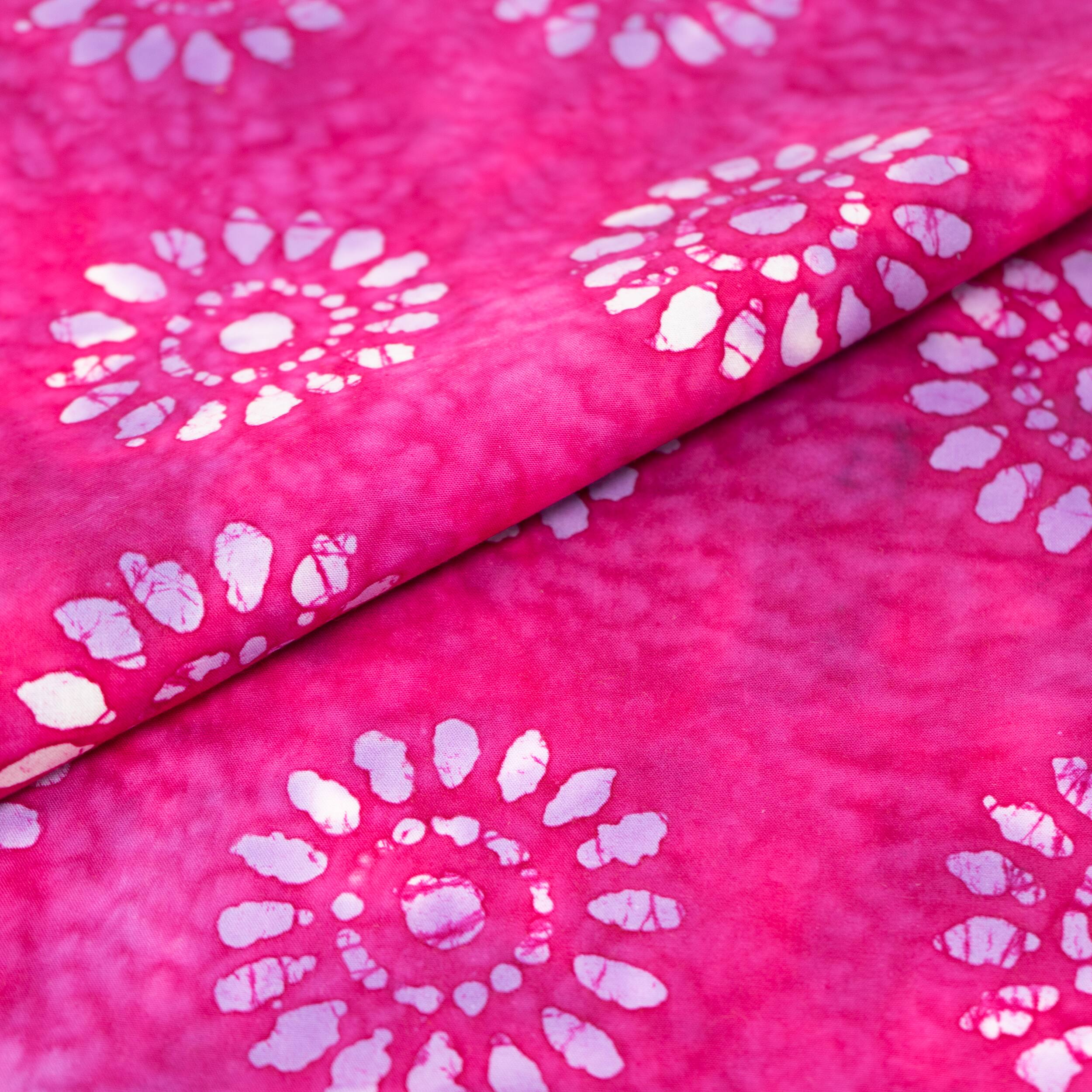SINGER Batik Medium Violet Red Sunflower Cotton Fabric