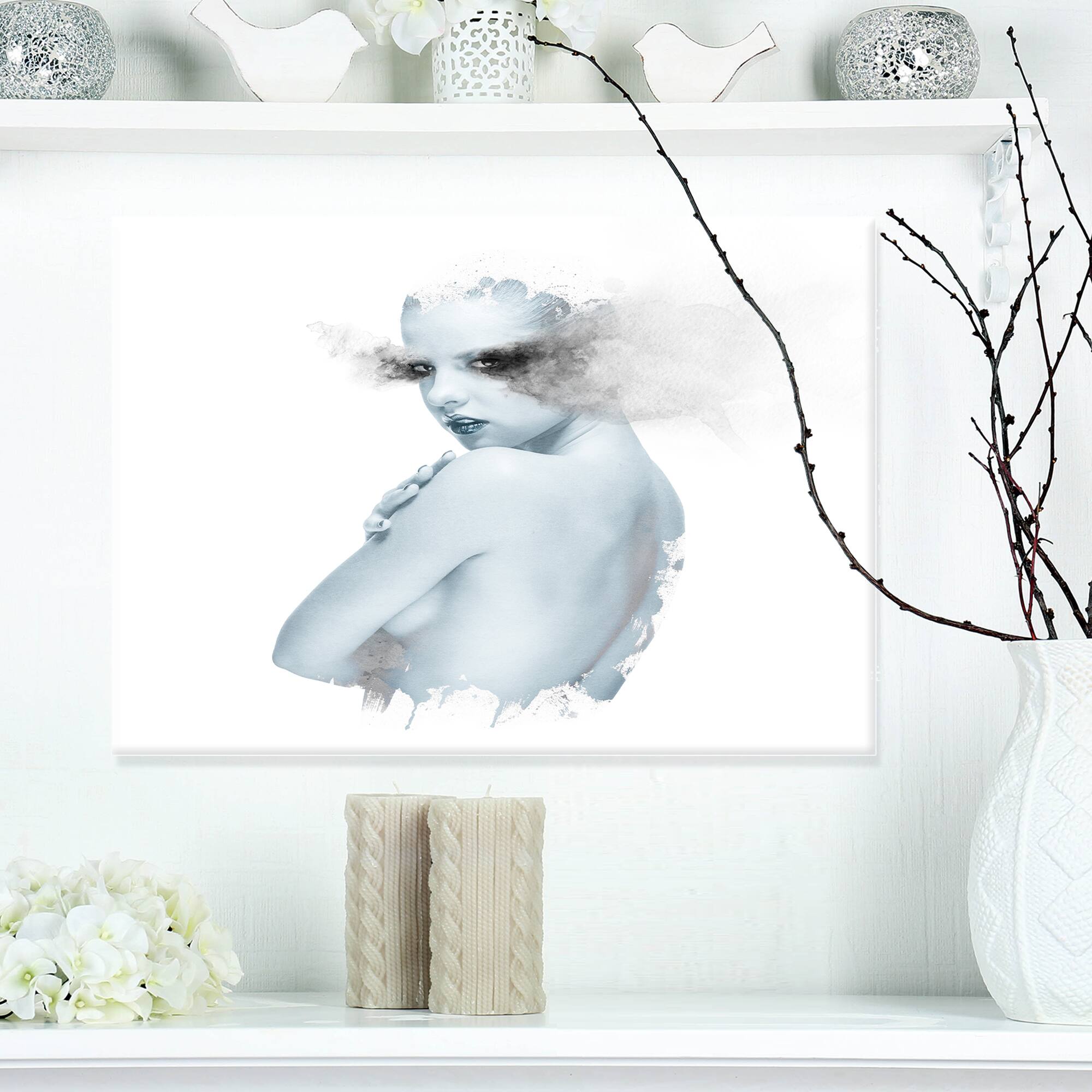 Designart - Beautiful Young Woman Double Exposure - Portrait Canvas Art Print