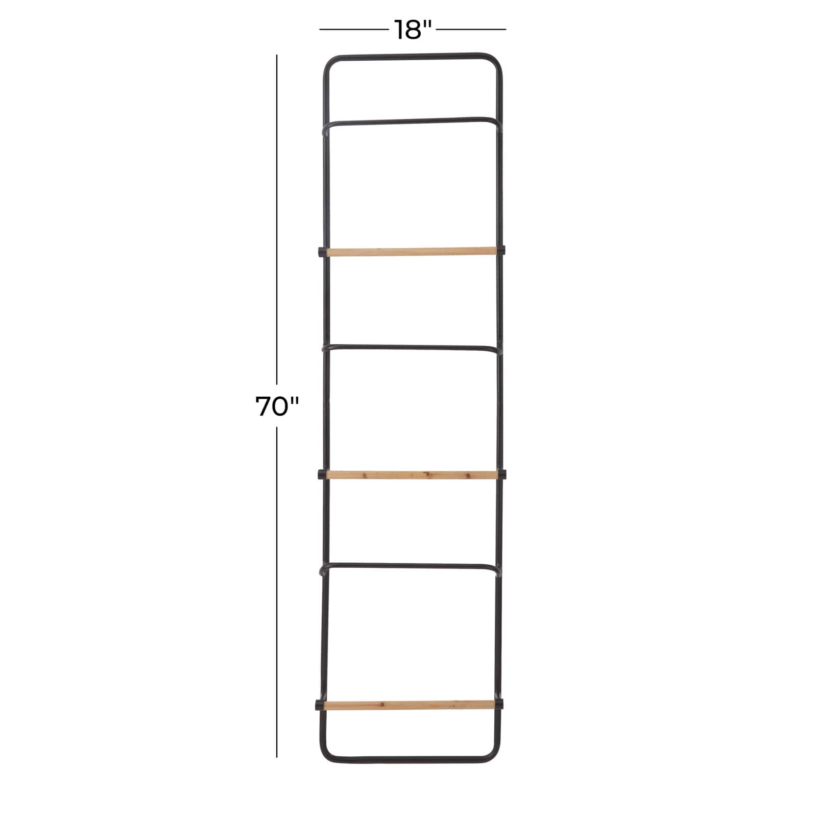 Black Metal Wall Mounted 6 Rack Magazine Holder