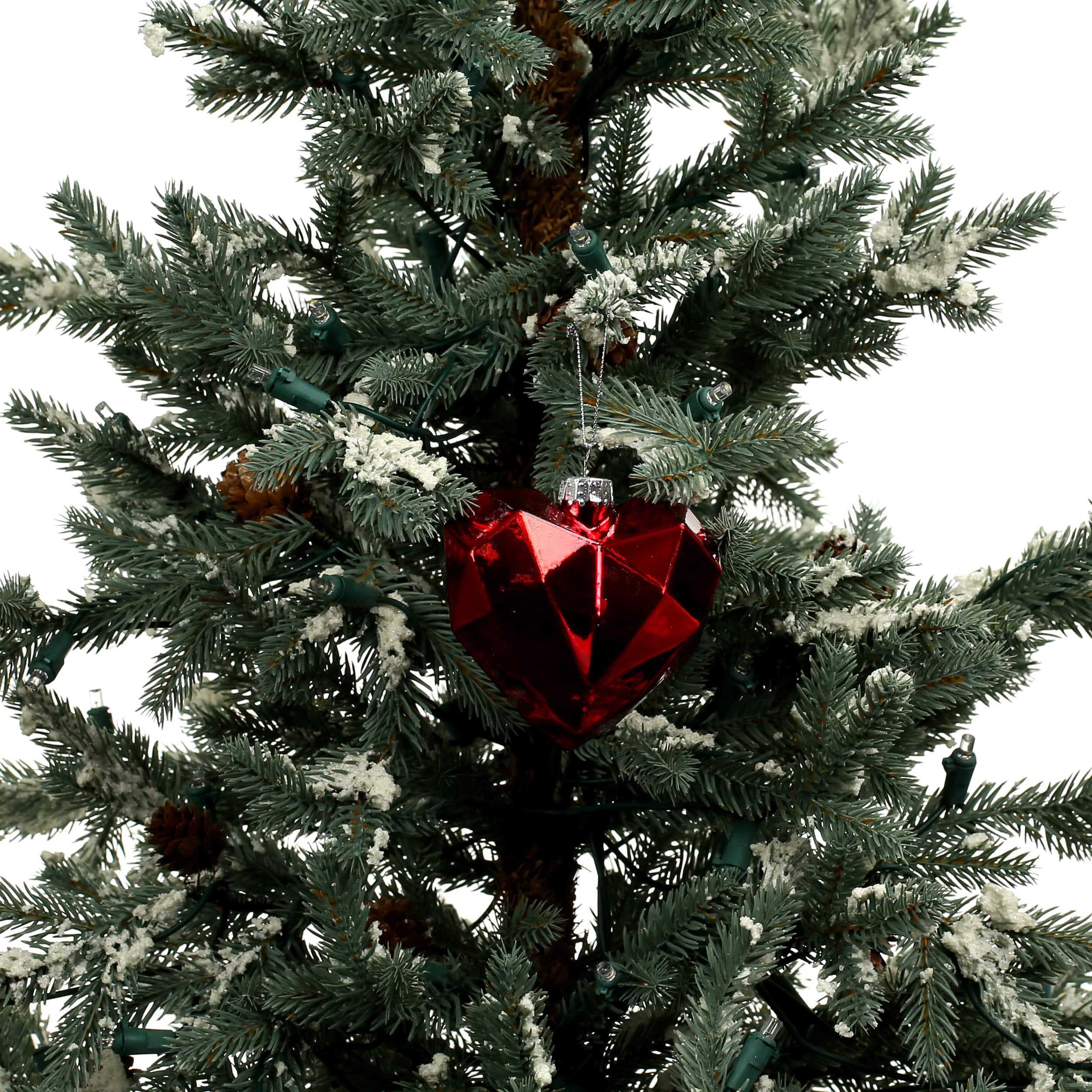 3.5&#x22; Red Diamond Heart Glass Ornament by Ashland&#xAE;
