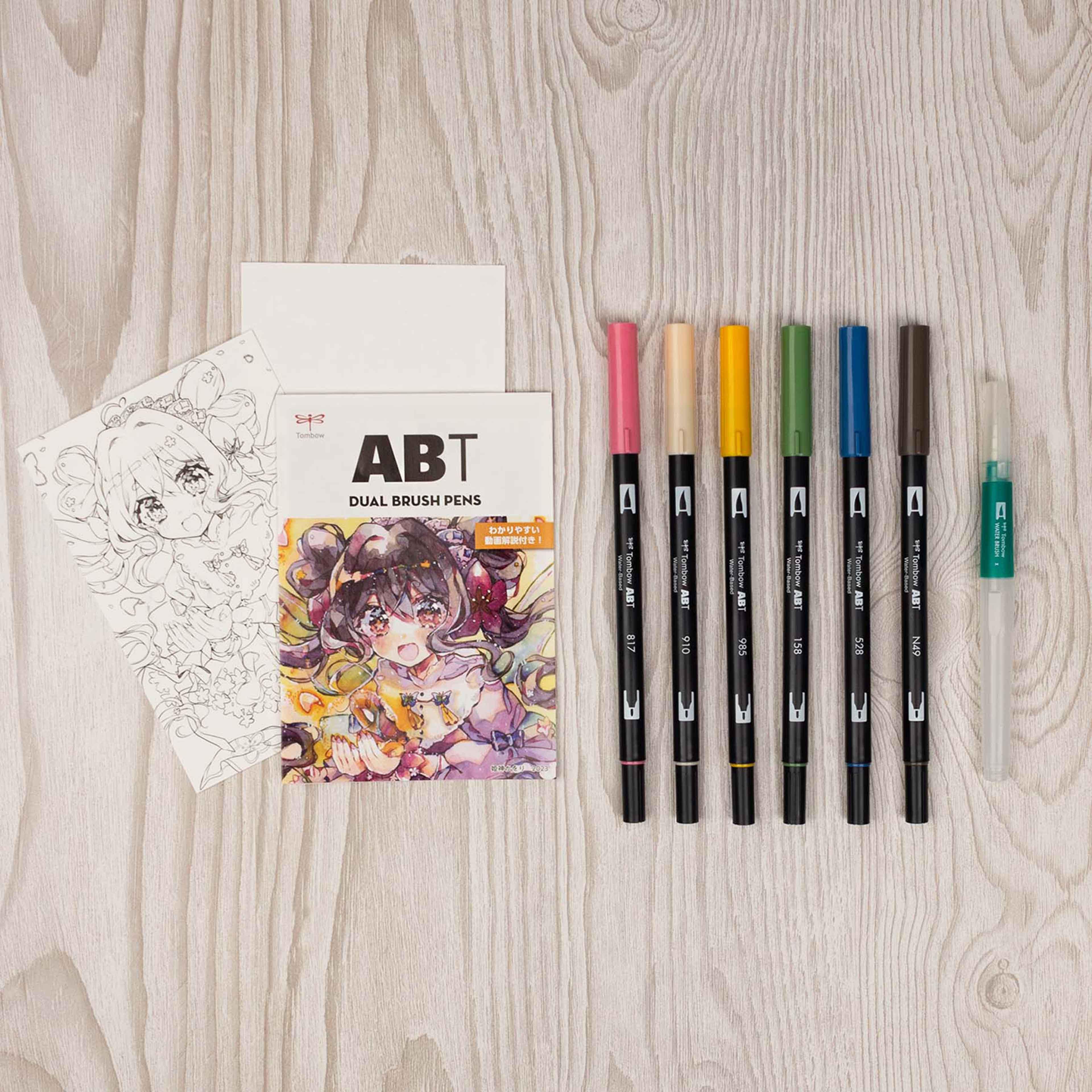 Tombow Flowers Manga Illustration Dual Brush Pen Art Set