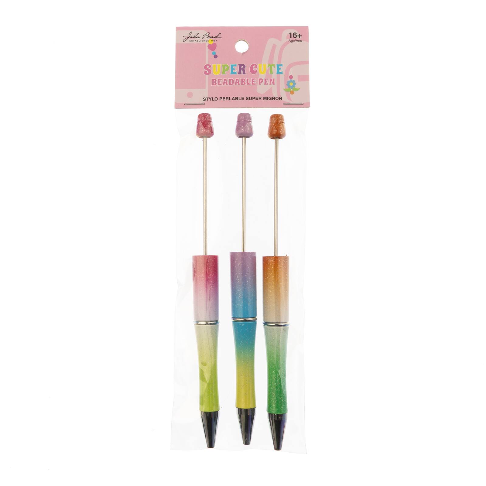 John Bead Super Cute Ombre 3-Piece Beadable Pen Kit
