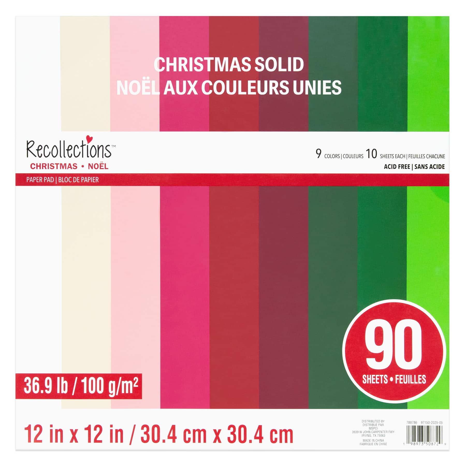 12" x 12" Christmas Solid Paper Pad by Recollections™