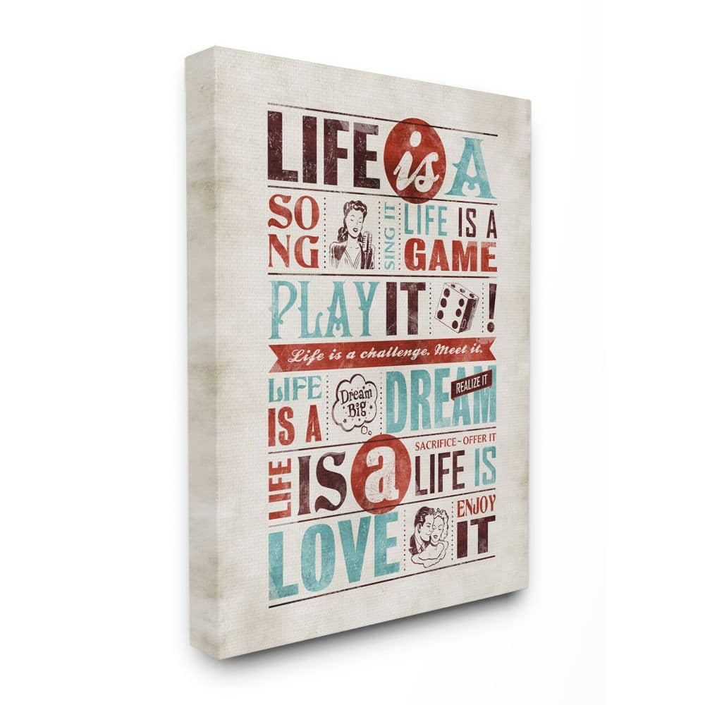 Stupell Industries Life Is A Song Canvas Wall Art