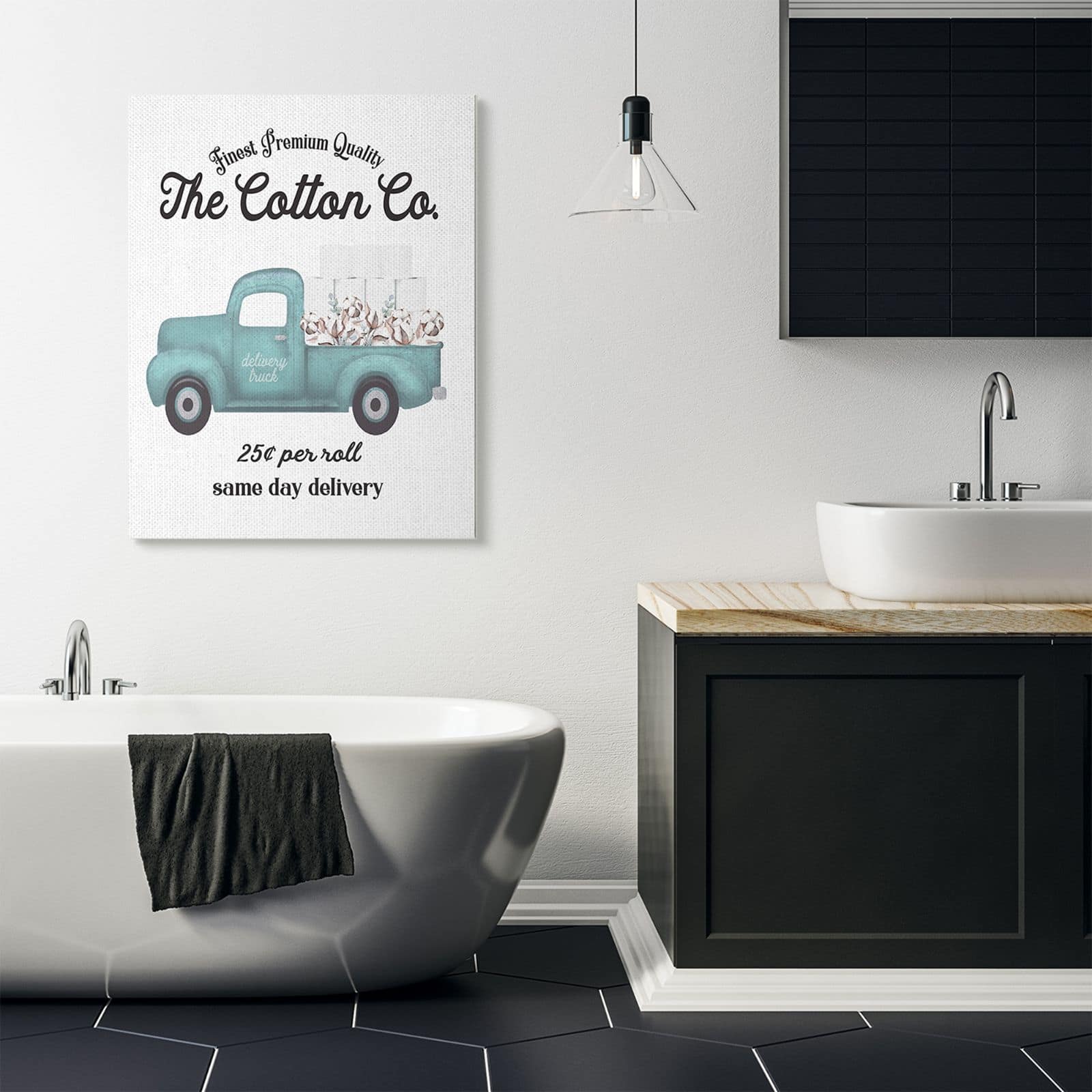 Stupell Industries Toilet Paper Delivery Truck Canvas Wall Art