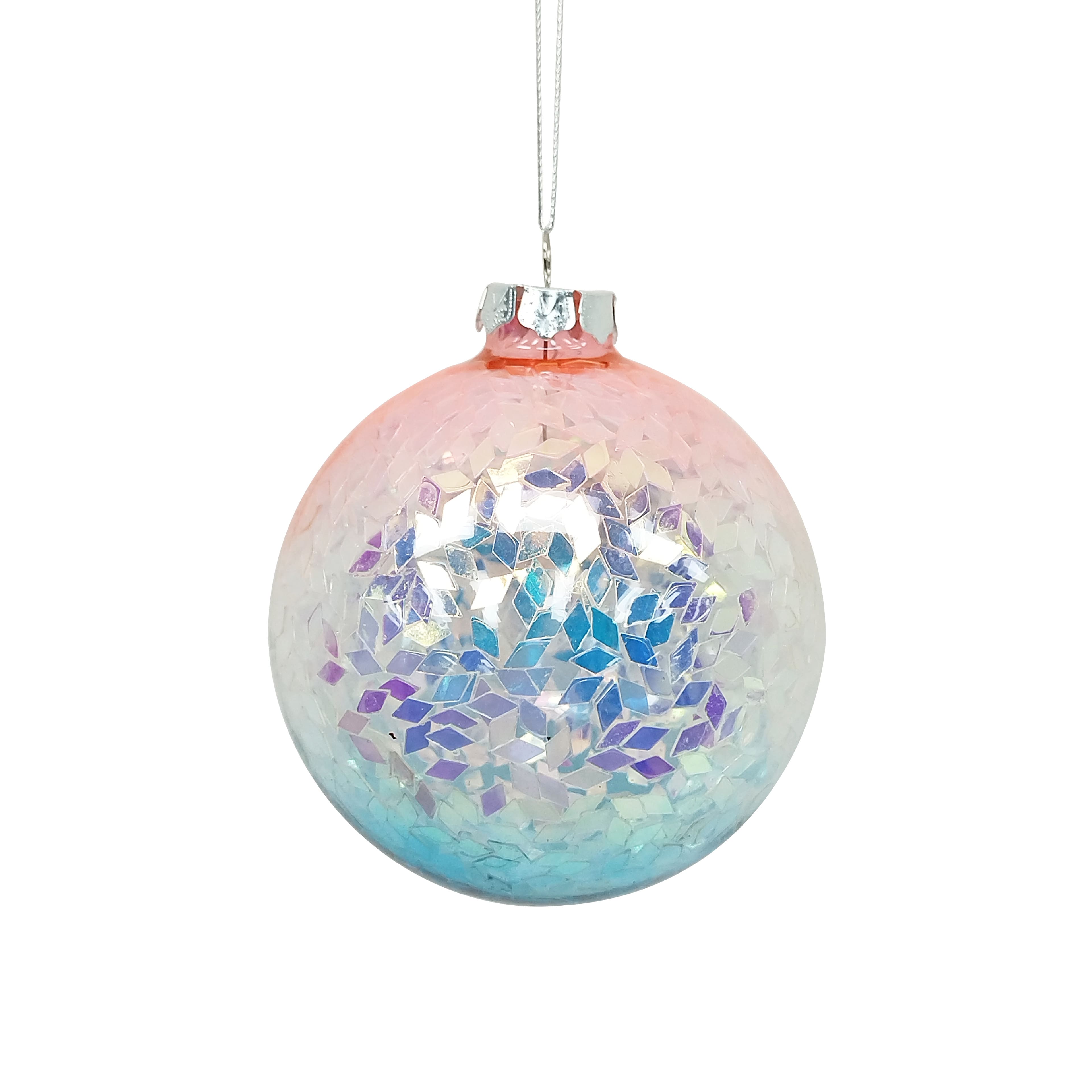 4&#x22; Pink to Blue Ombre Glass Ornament by Ashland&#xAE;