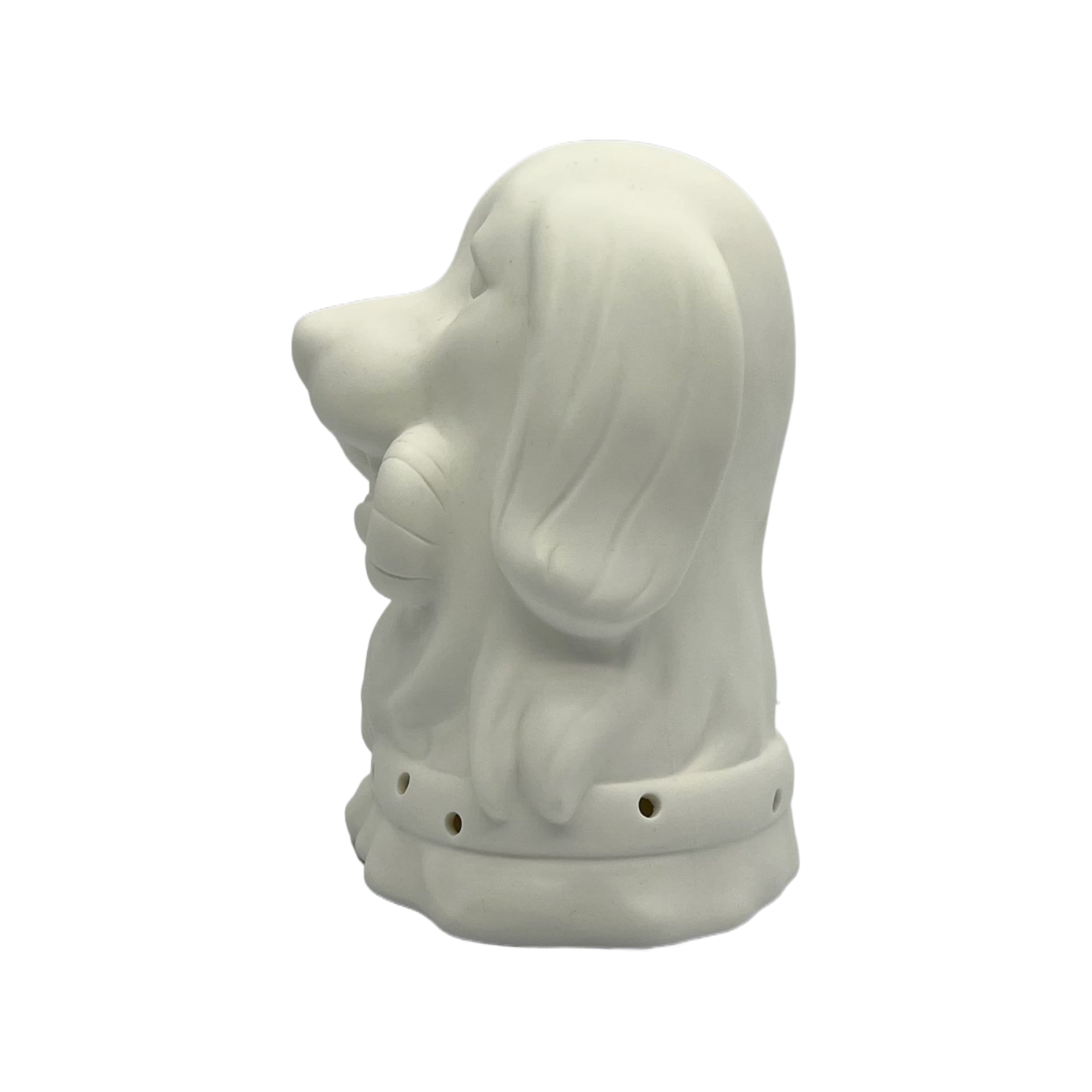 7.25&#x22; LED DIY Ceramic Dog with a Candy Cane D&#xE9;cor by Make Market&#xAE;