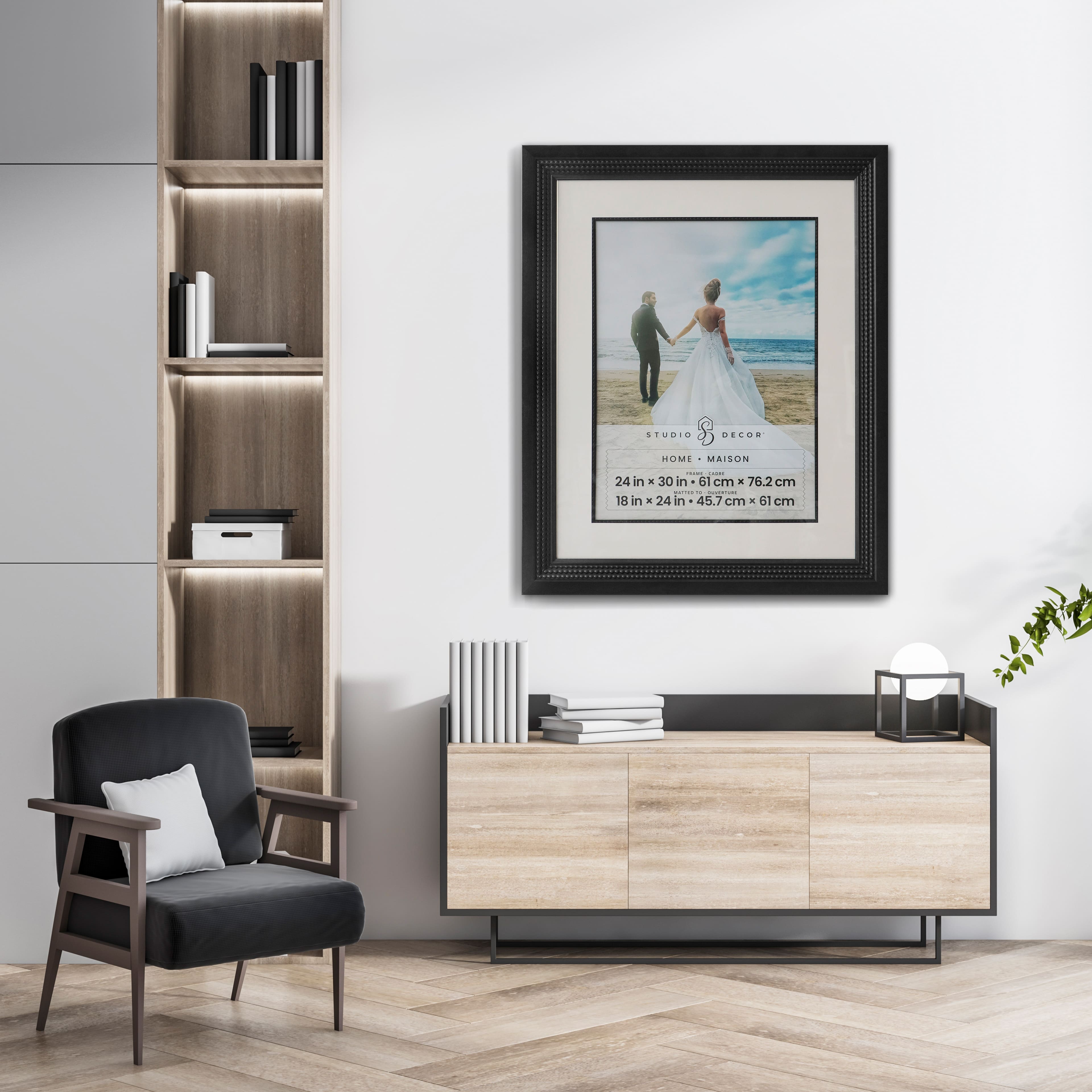 Home Bronze Triple Beaded Frame with Mat by Studio D&#xE9;cor&#xAE;
