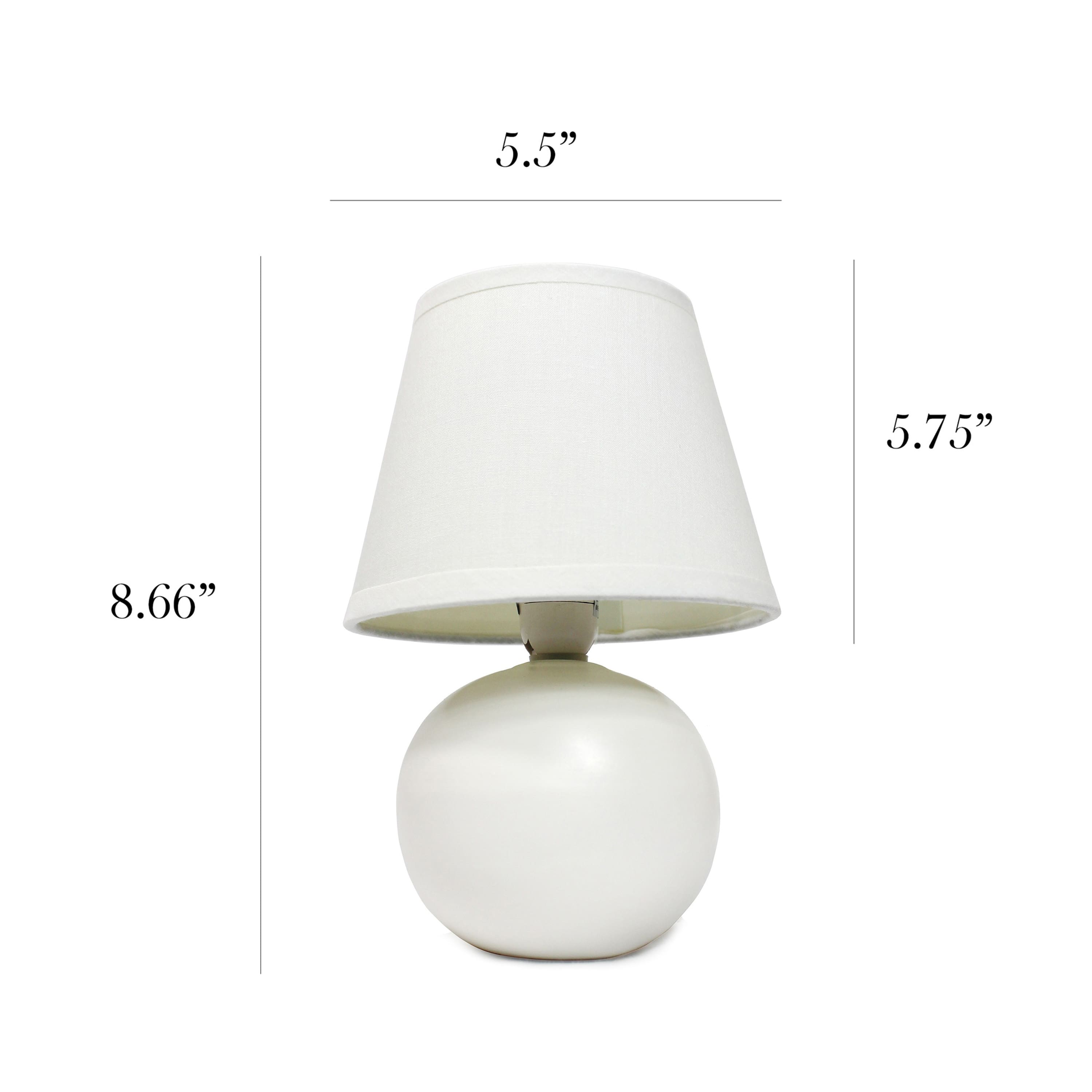 Simple Designs Mini Ceramic Globe Table Lamp