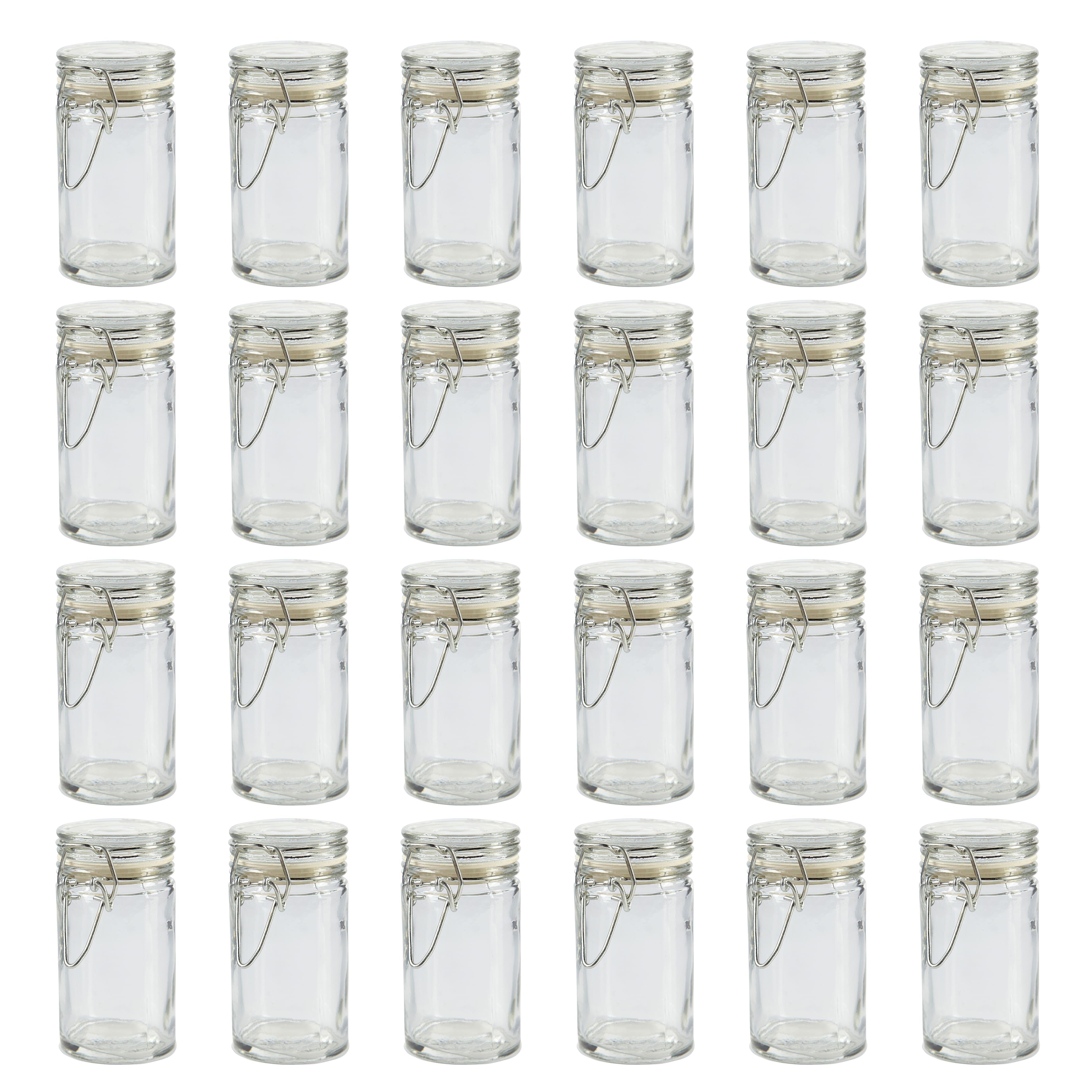 24 Pack: Mini Glass Round Jar with Latch by Ashland®