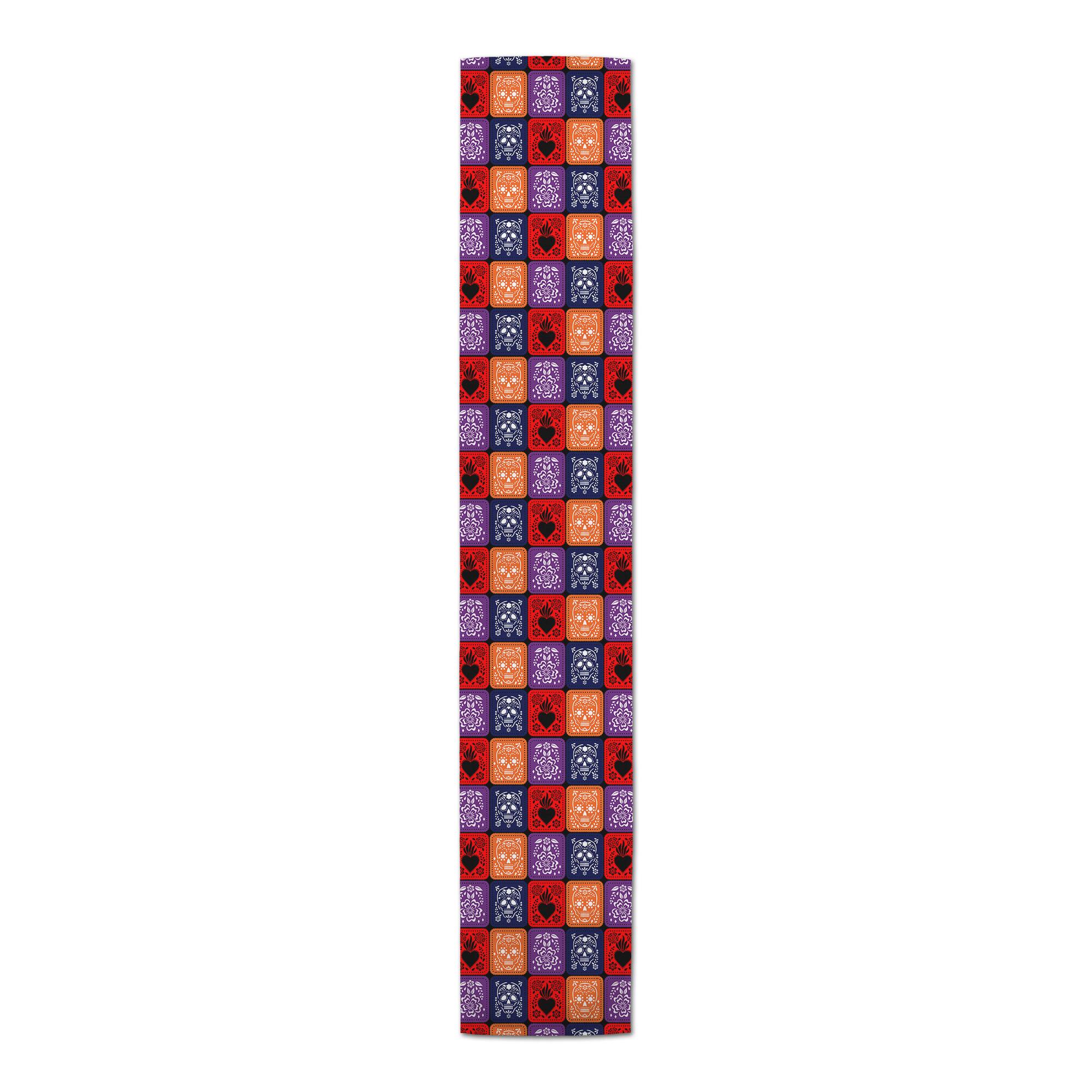 Dia De Los Muertos Flag Pattern Cotton Twill Table Runner