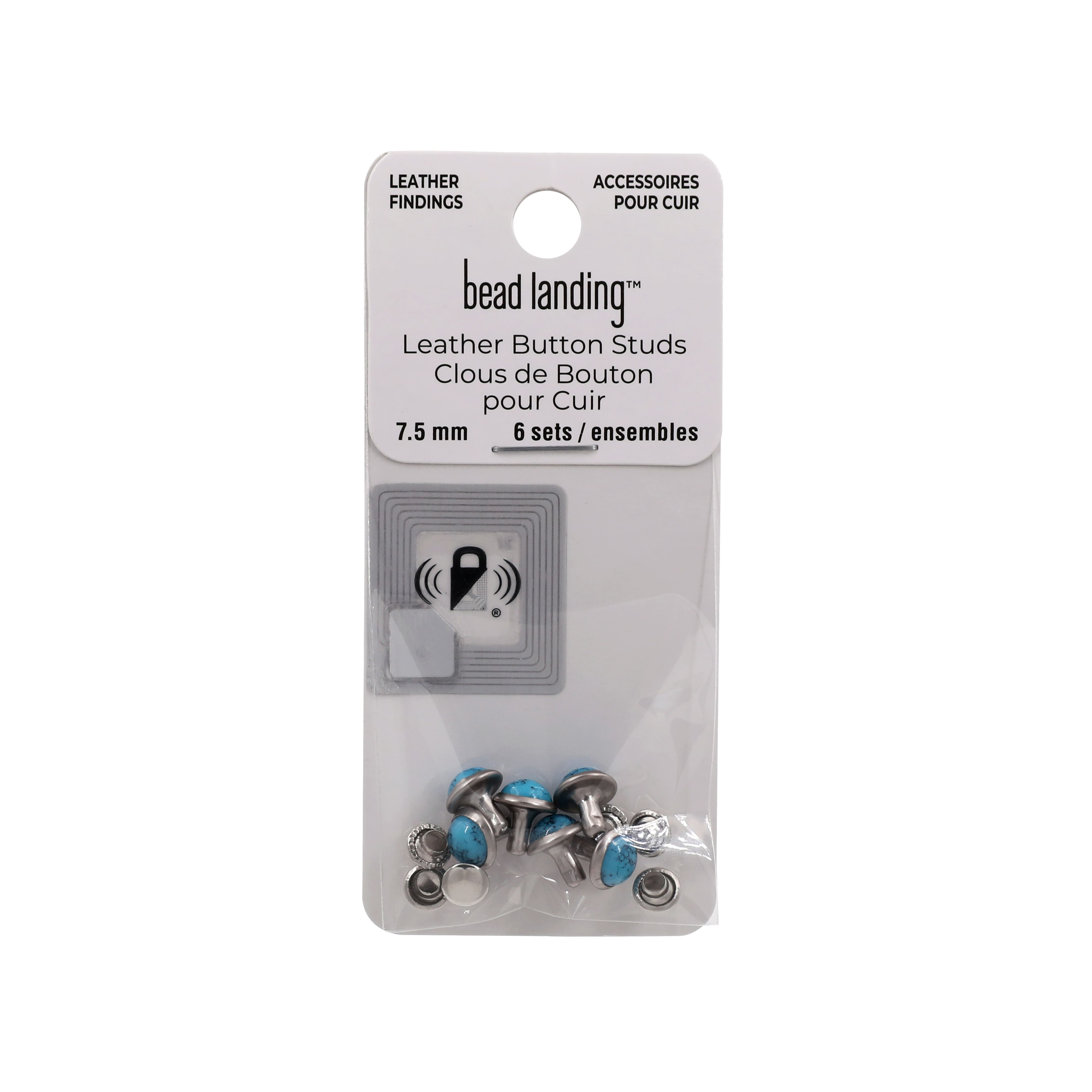 Turquoise Leather Button Studs, 6ct. by Bead Landing&#x2122;