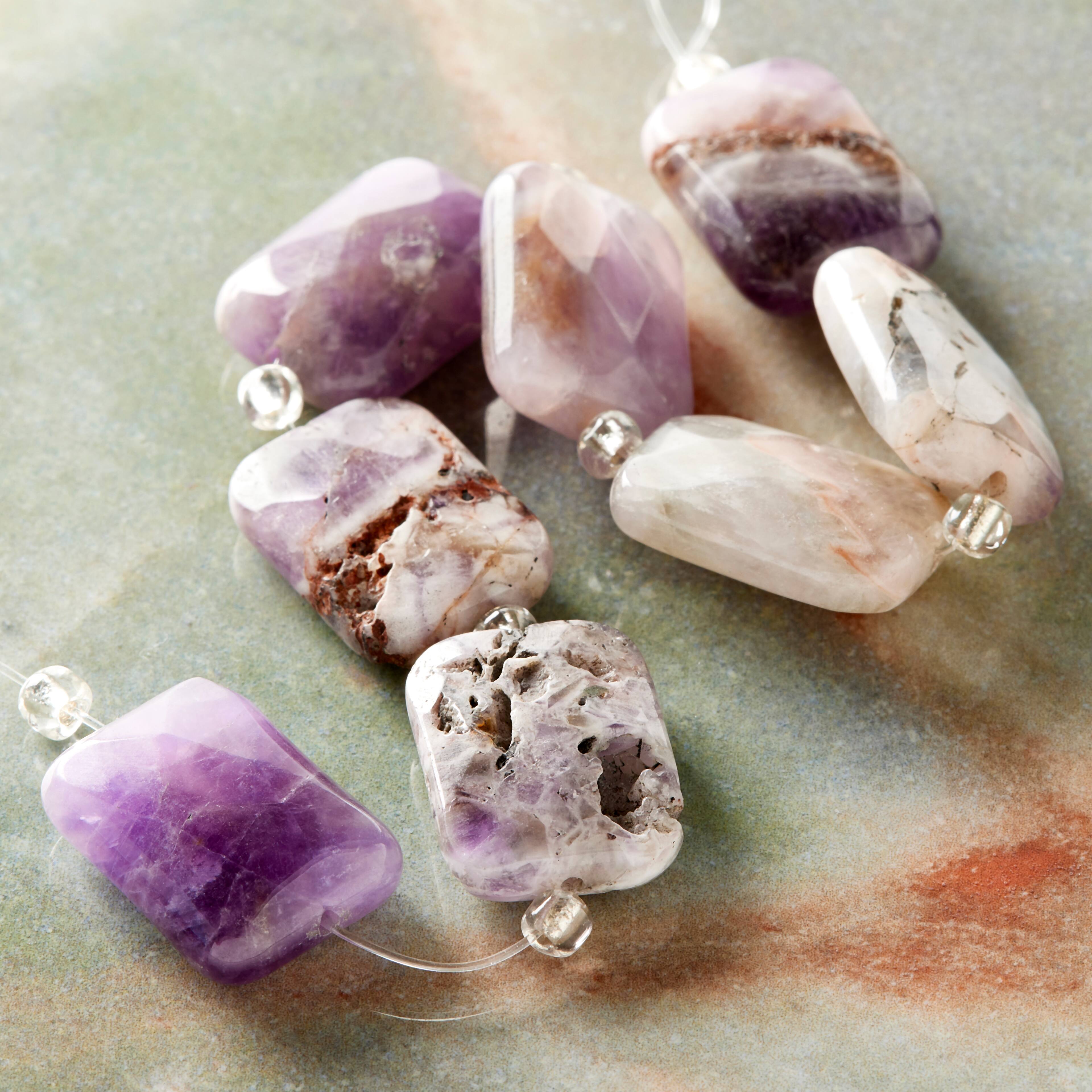 Amethyst Faceted Rectangle Beads, 20mm by Bead Landing™