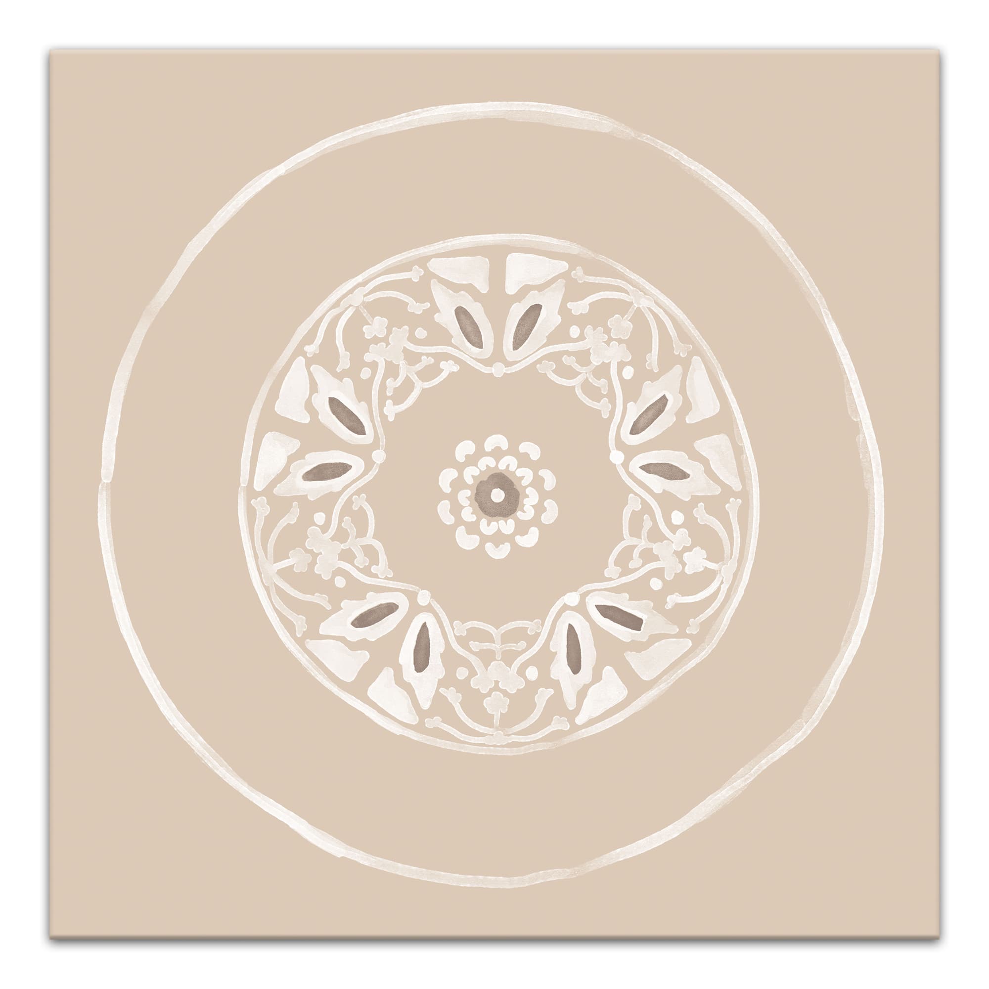 Neutral Medallion 20" x 20" Canvas Wall Art