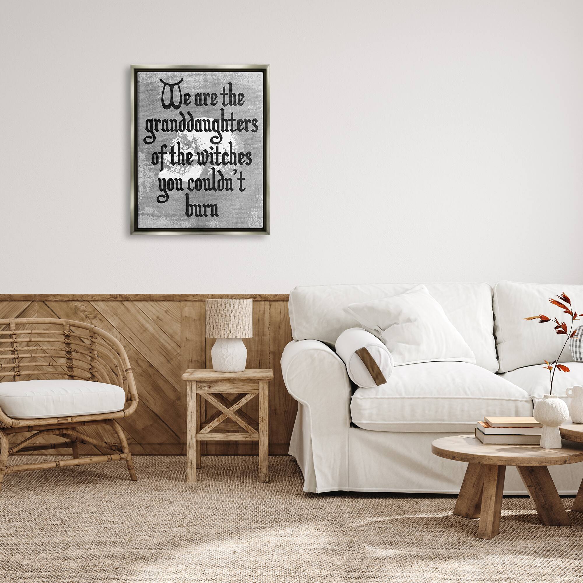 Stupell Industries Witches You Couldn't Burn Phrase Framed Floater Canvas Wall Art