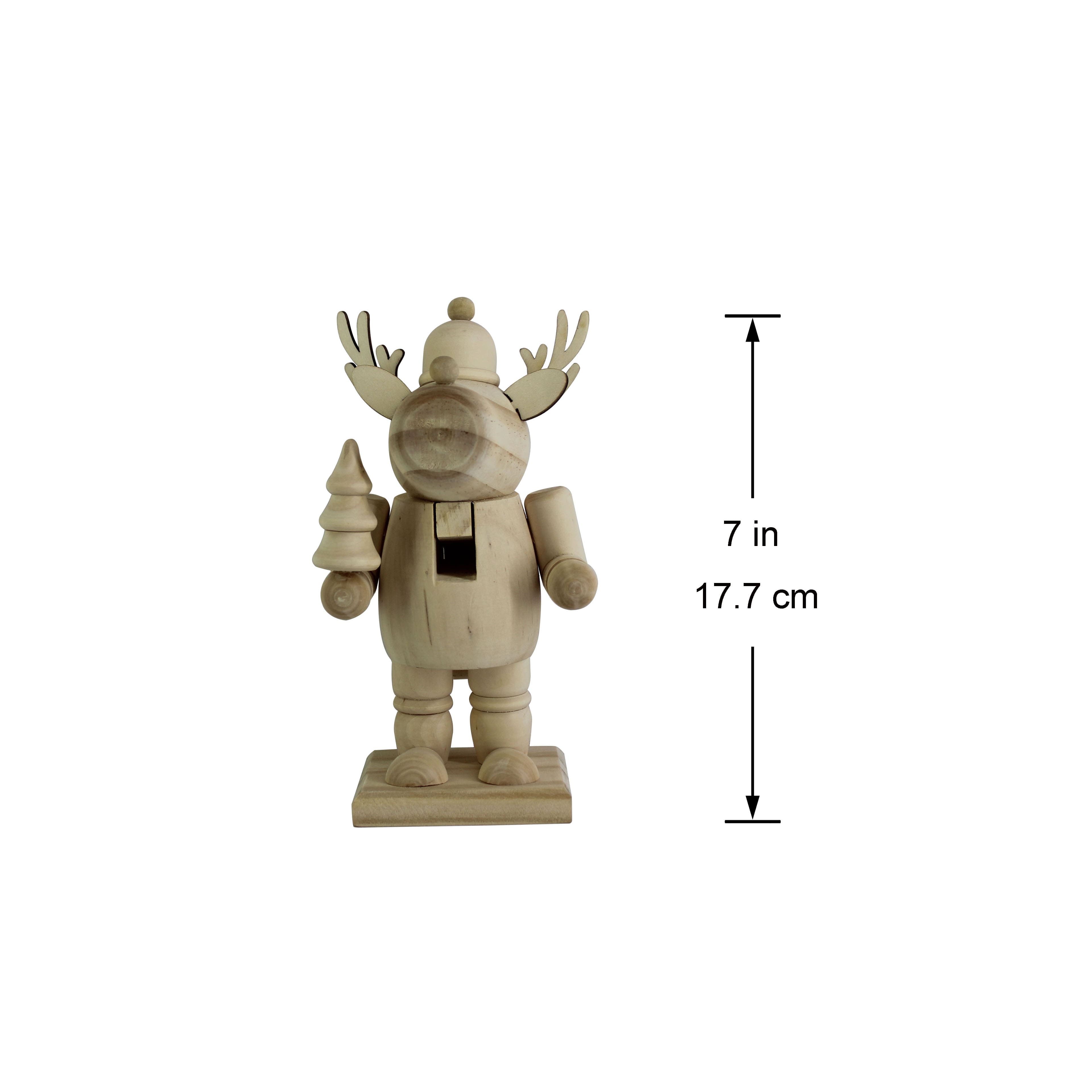 7&#x22; Reindeer with Tree DIY Pinewood Nutcracker by Make Market&#xAE;