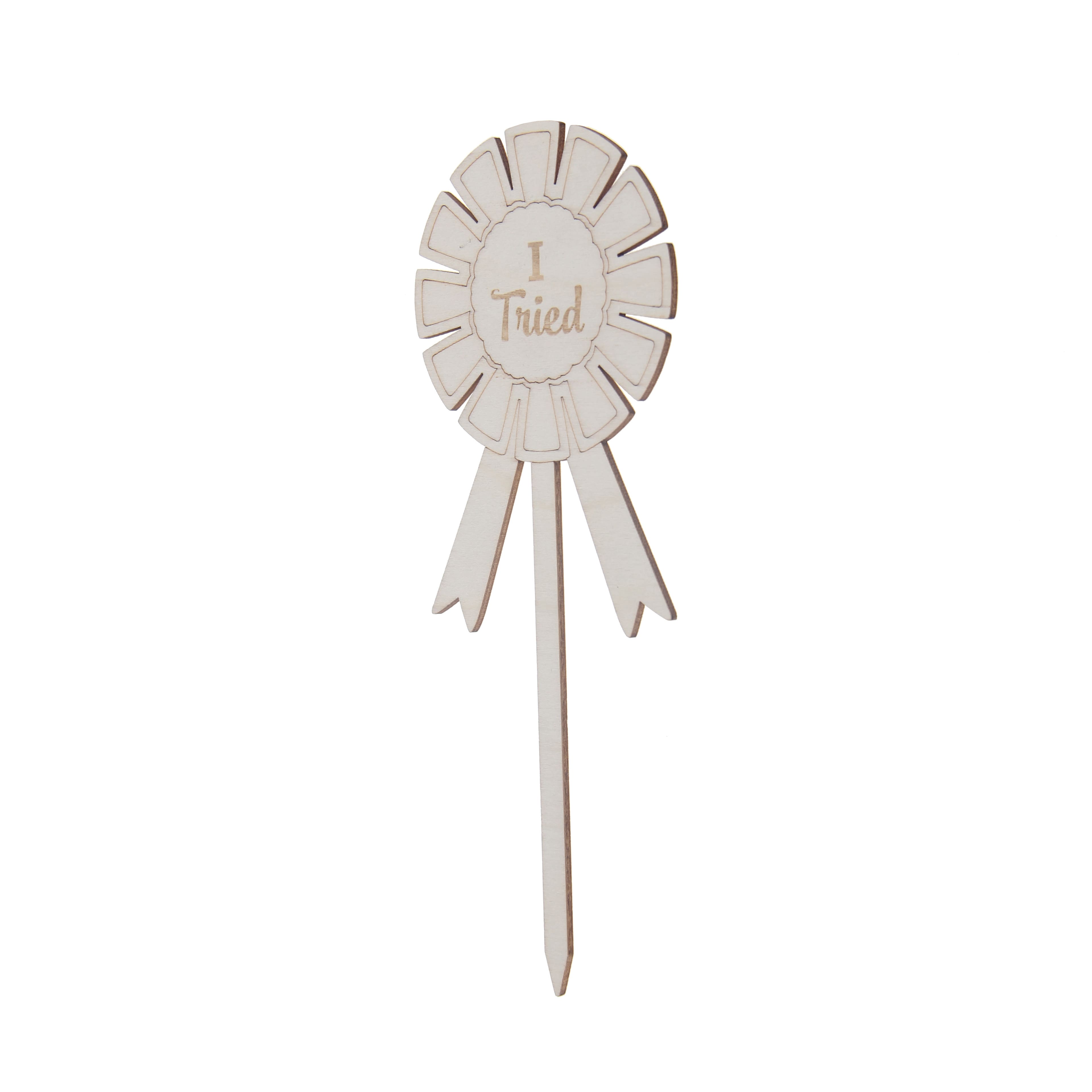 7.75&#x22; I Tried Ribbon Pick DIY Wood D&#xE9;cor by Make Market&#xAE;