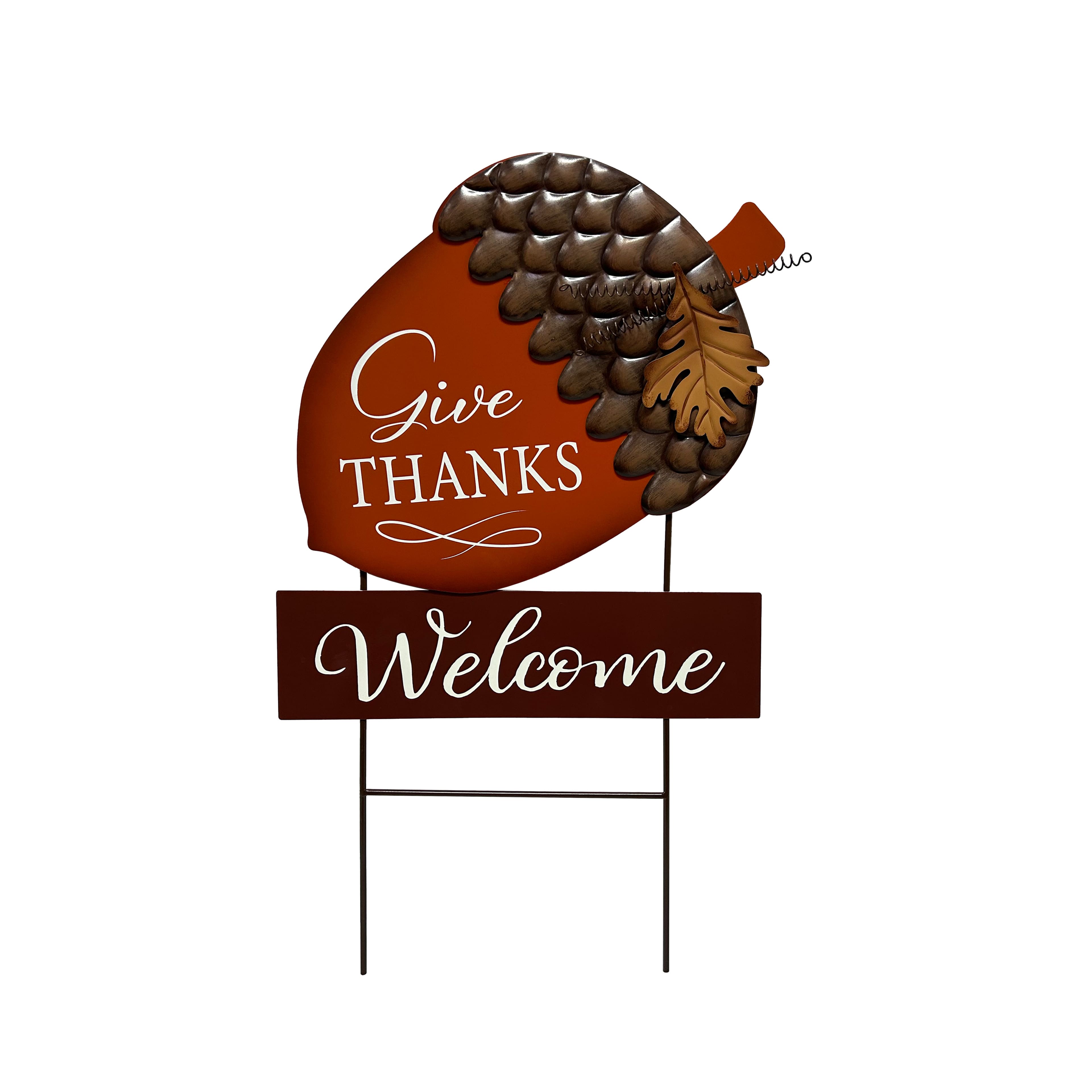 24.75&#x22; Give Thanks Acorn Metal Yard Stake by Ashland&#xAE;