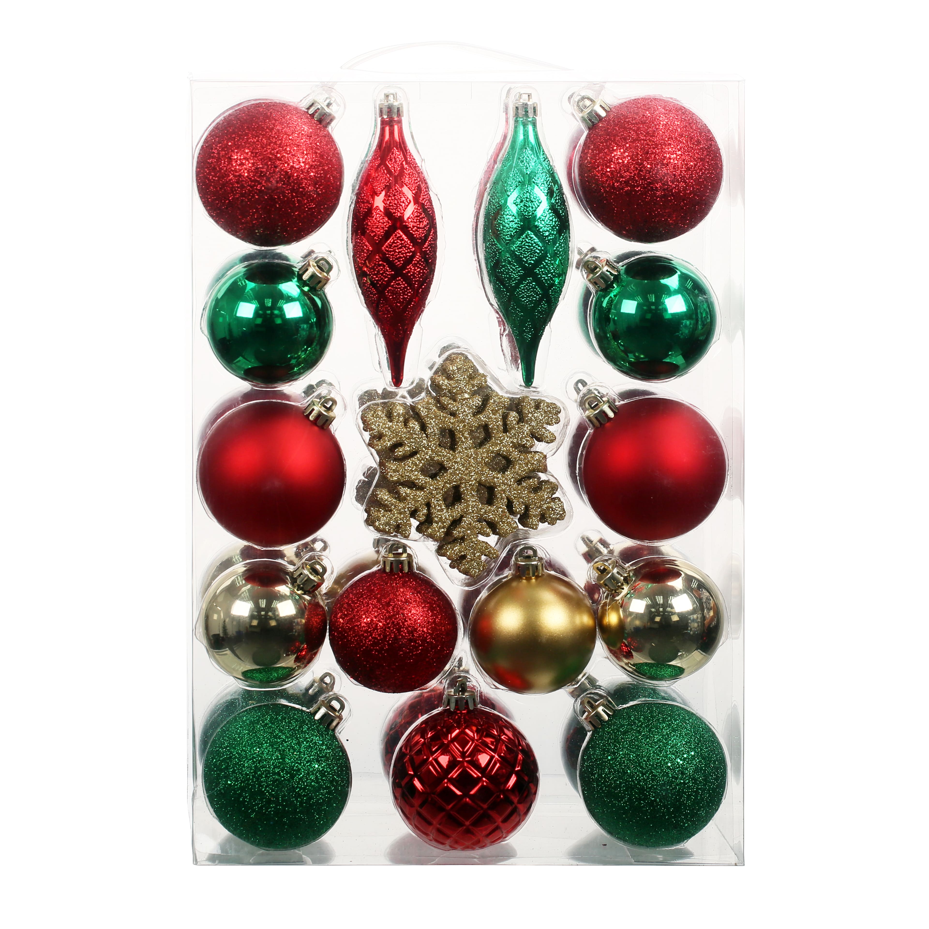 40 Pack Gold Snowflake Mixed Shatterproof Ornaments by Ashland&#xAE;