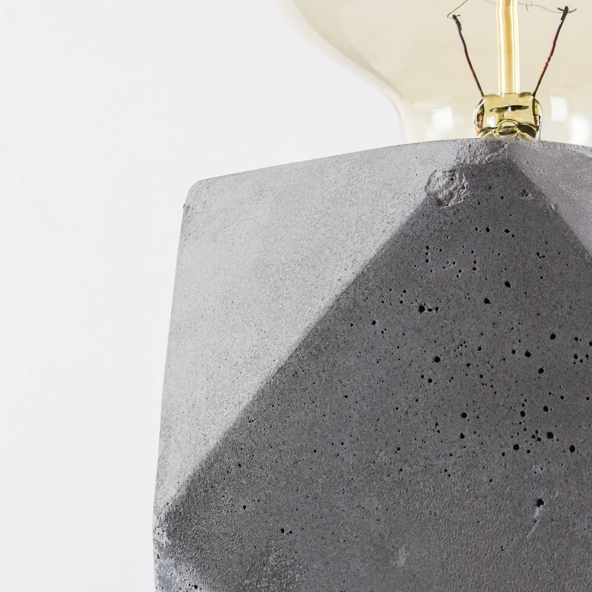 Geometric Hexagon Concrete Cement Accent Table Lamp