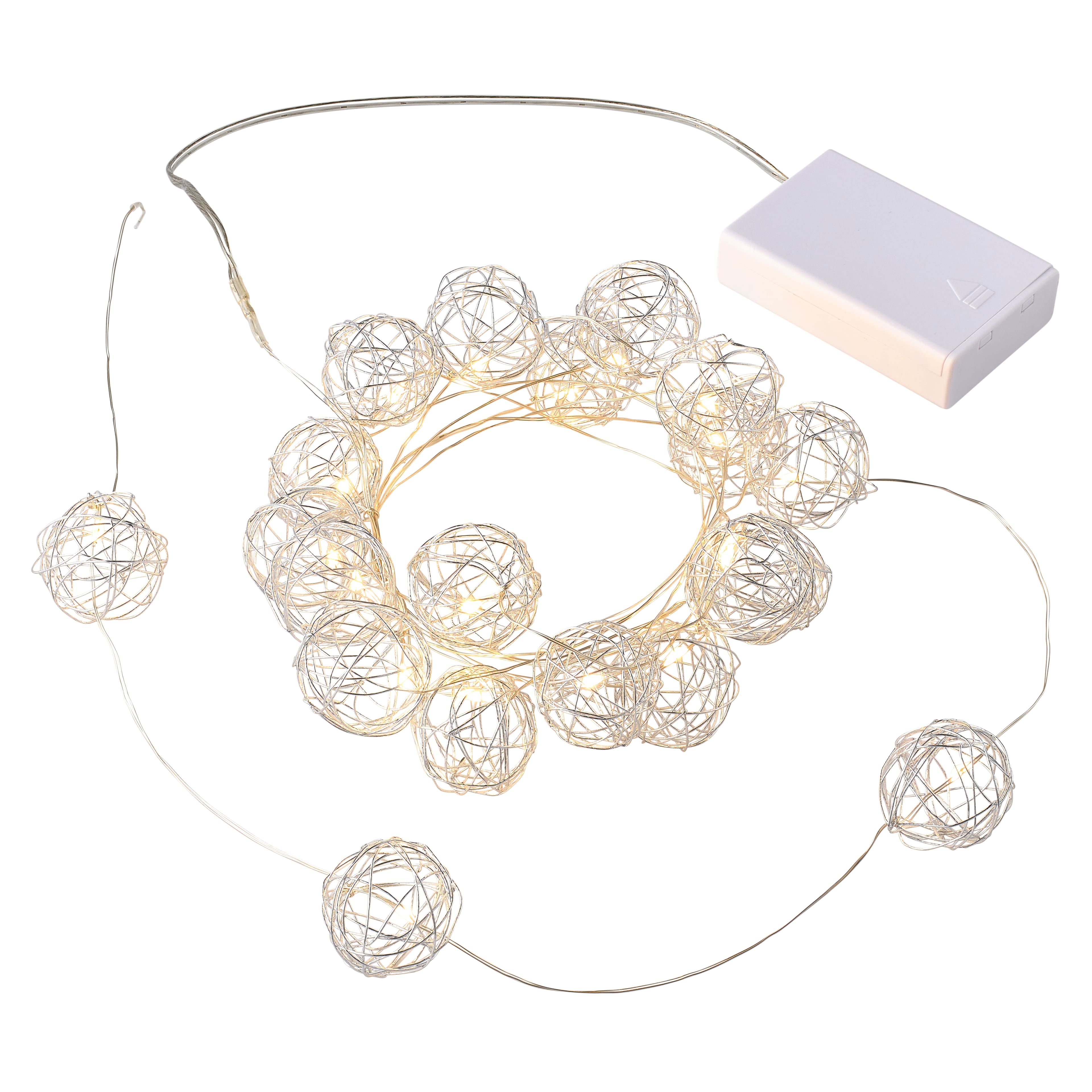 20ct. Warm White Wire Ball LED String Lights by Ashland™