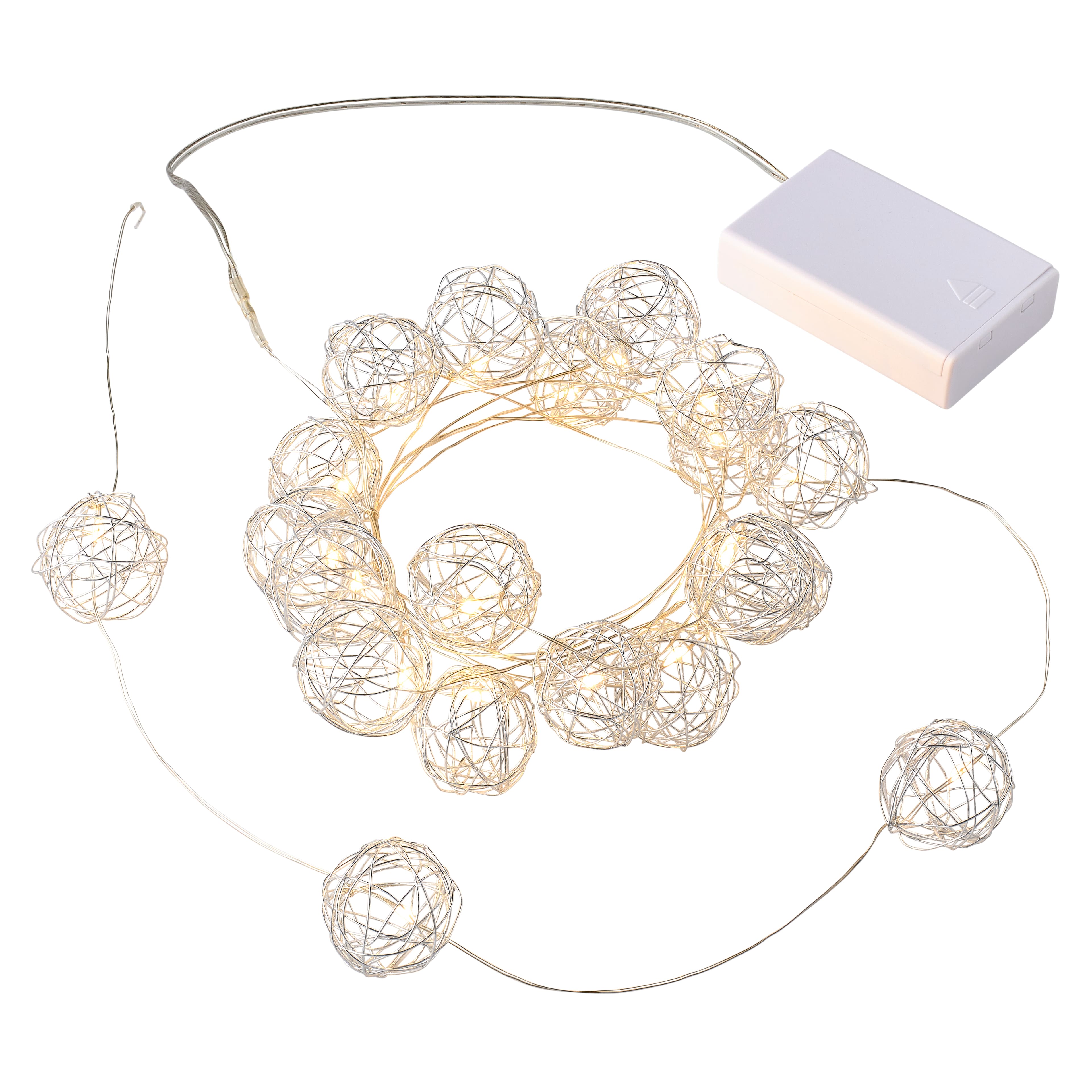 20ct. Warm White Wire Ball LED String Lights by Ashland&#x2122;