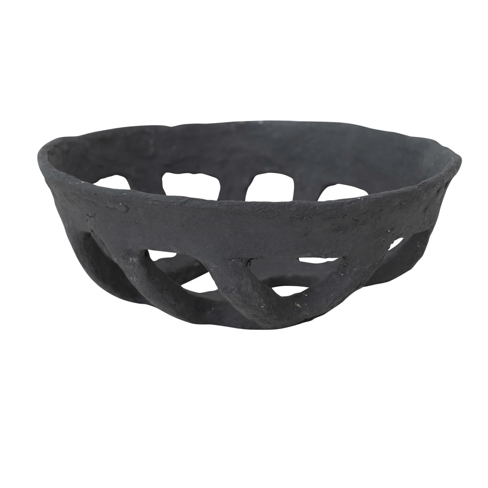 Hello Honey® 13" Black Handmade Paper Mache Basket