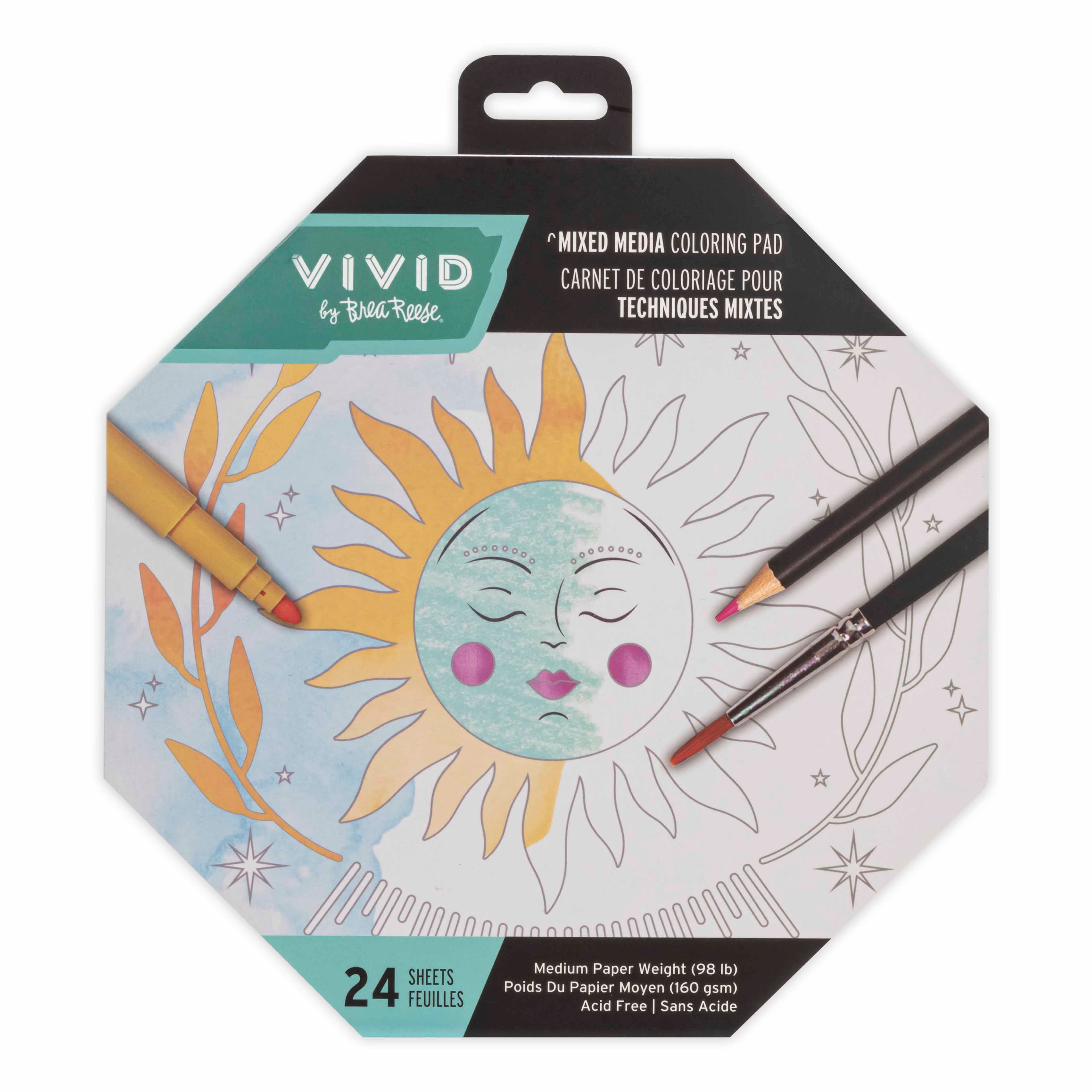 VIVID by Brea Reese&#xAE; Octagon Mixed Media Coloring Pad