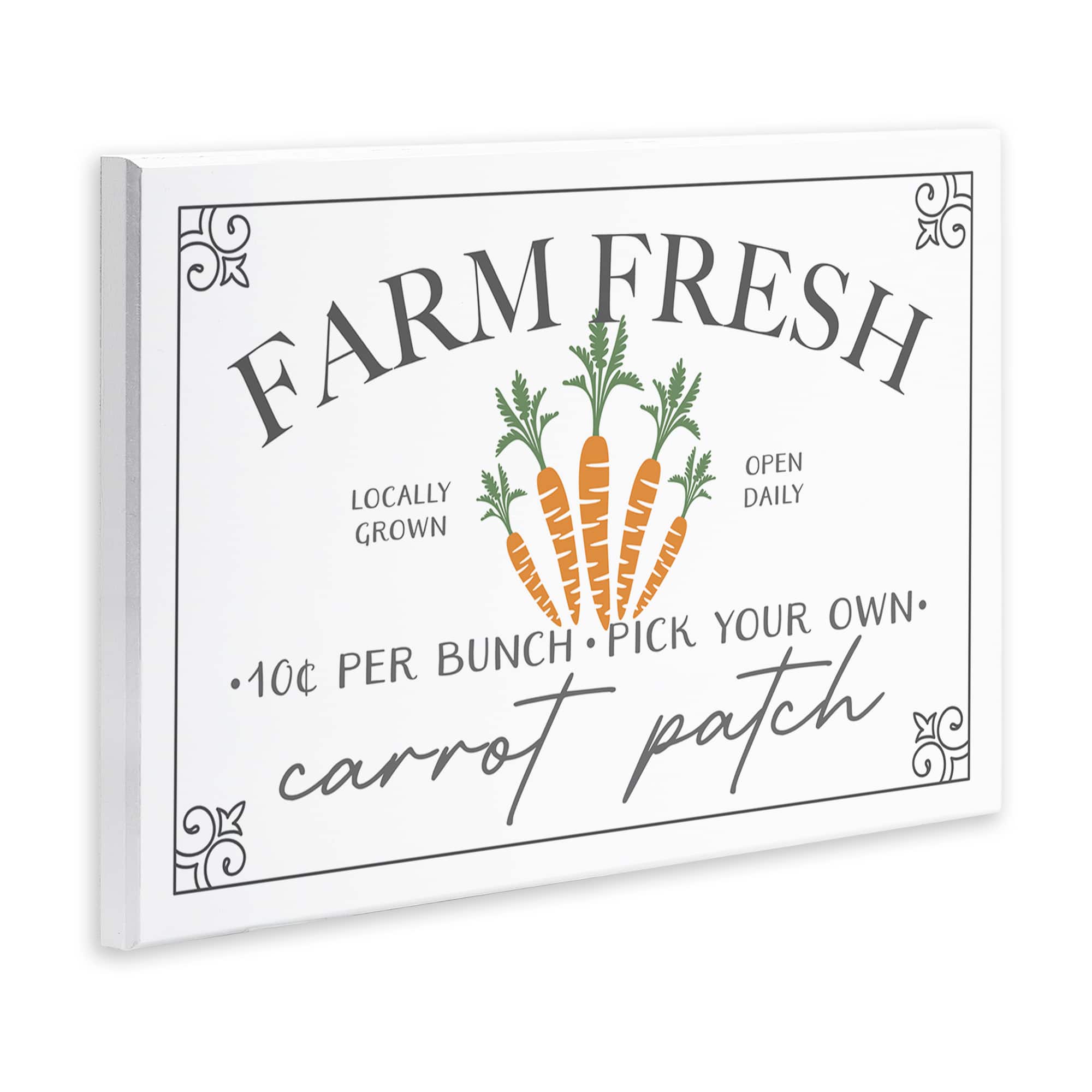 Stupell Industries Farm Fresh Carrot Patch Seasonal Springtime Vegetables Wall Plaque Art