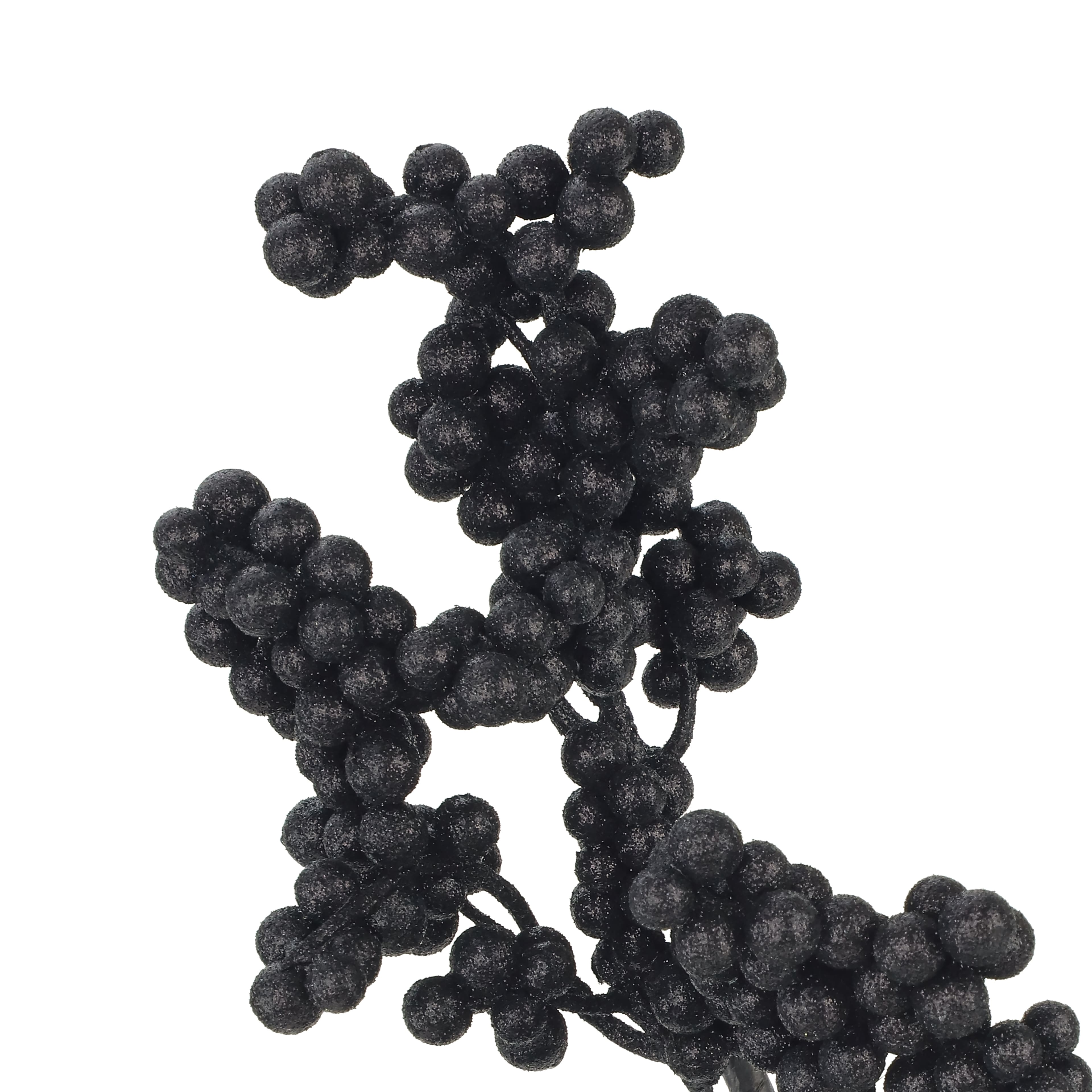 31&#x22; Glittered Black Berry Stem by Ashland&#xAE;