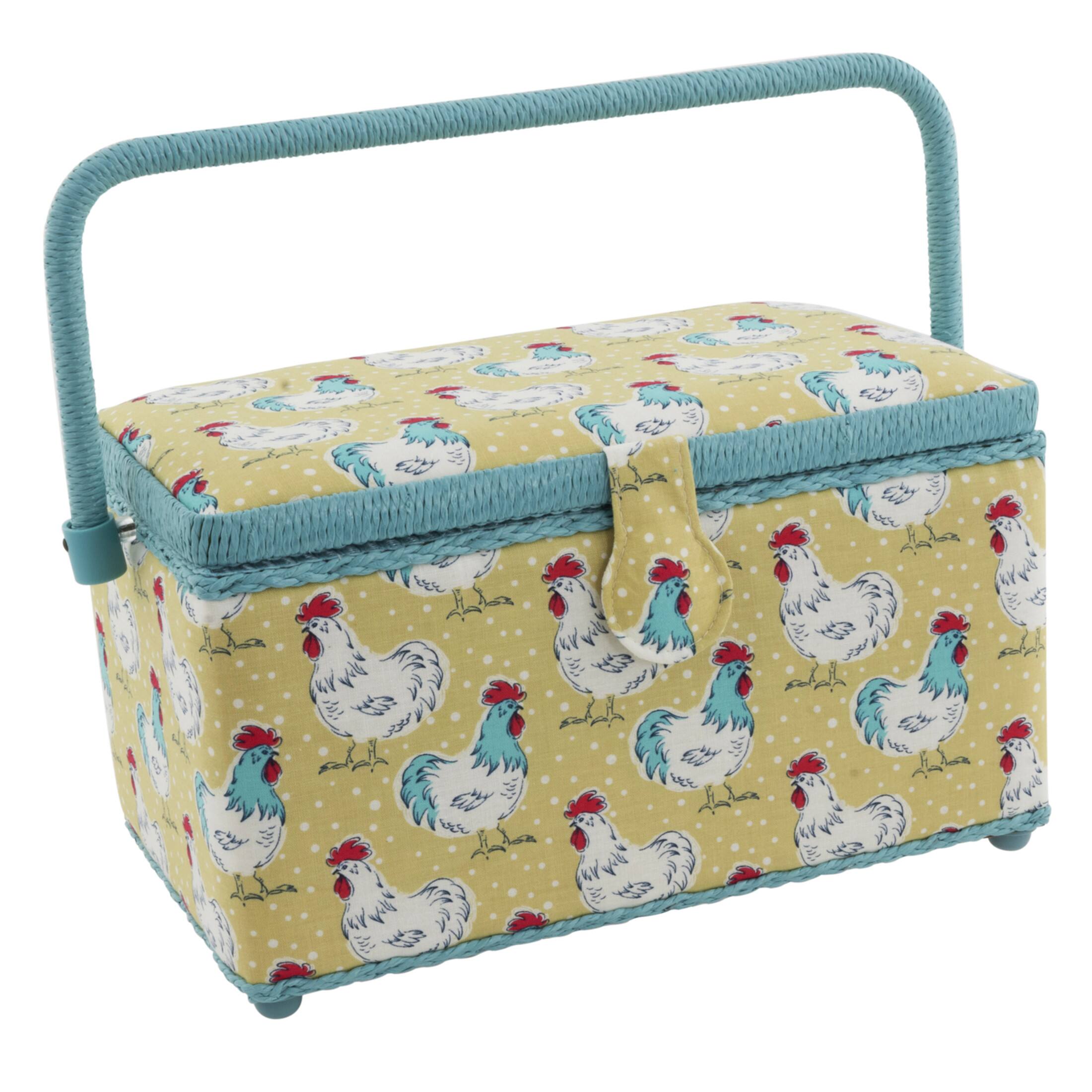 Dritz® Chickens Medium Sewing Basket with Removable Tray