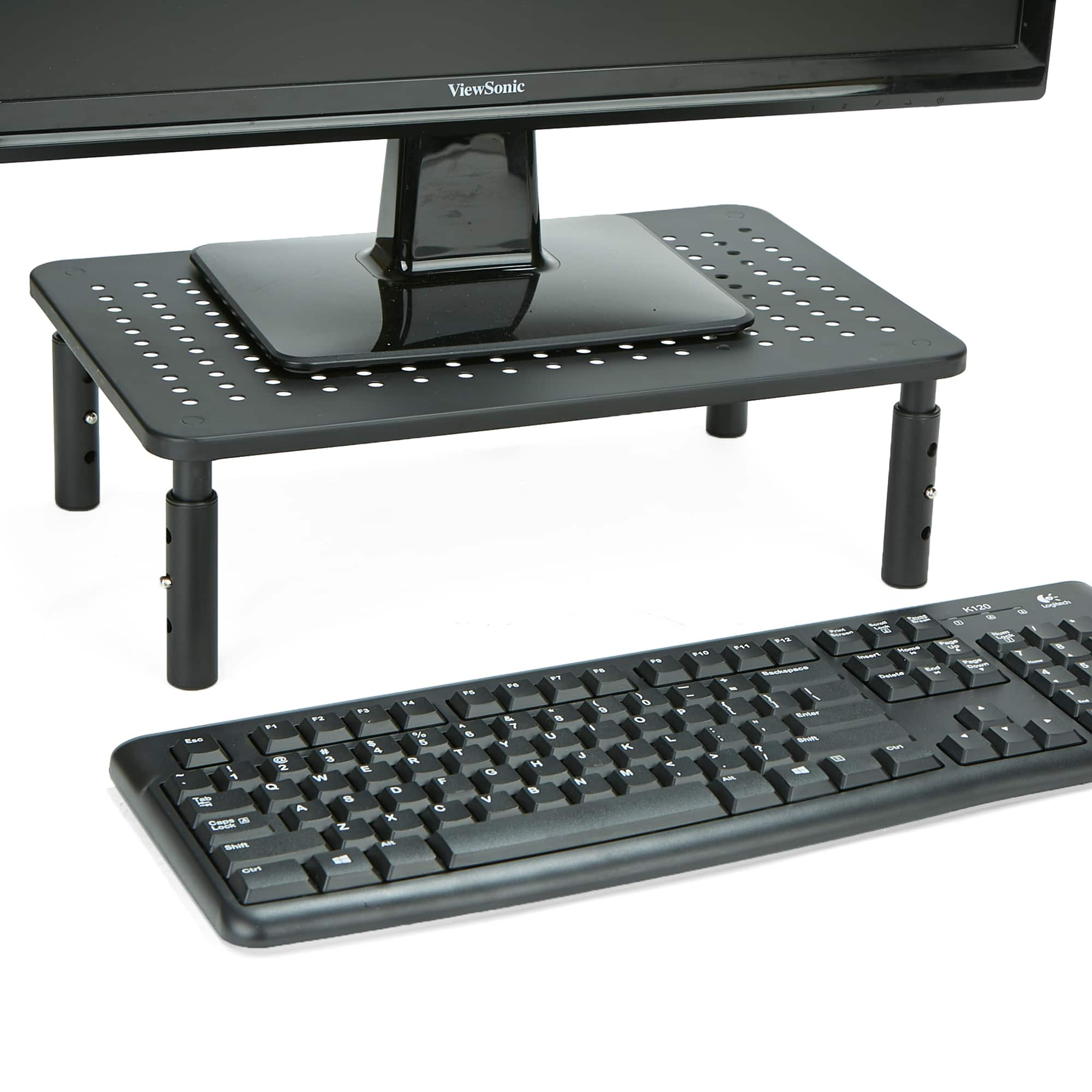 Mind Reader Black Vented Rectangle Monitor Stand