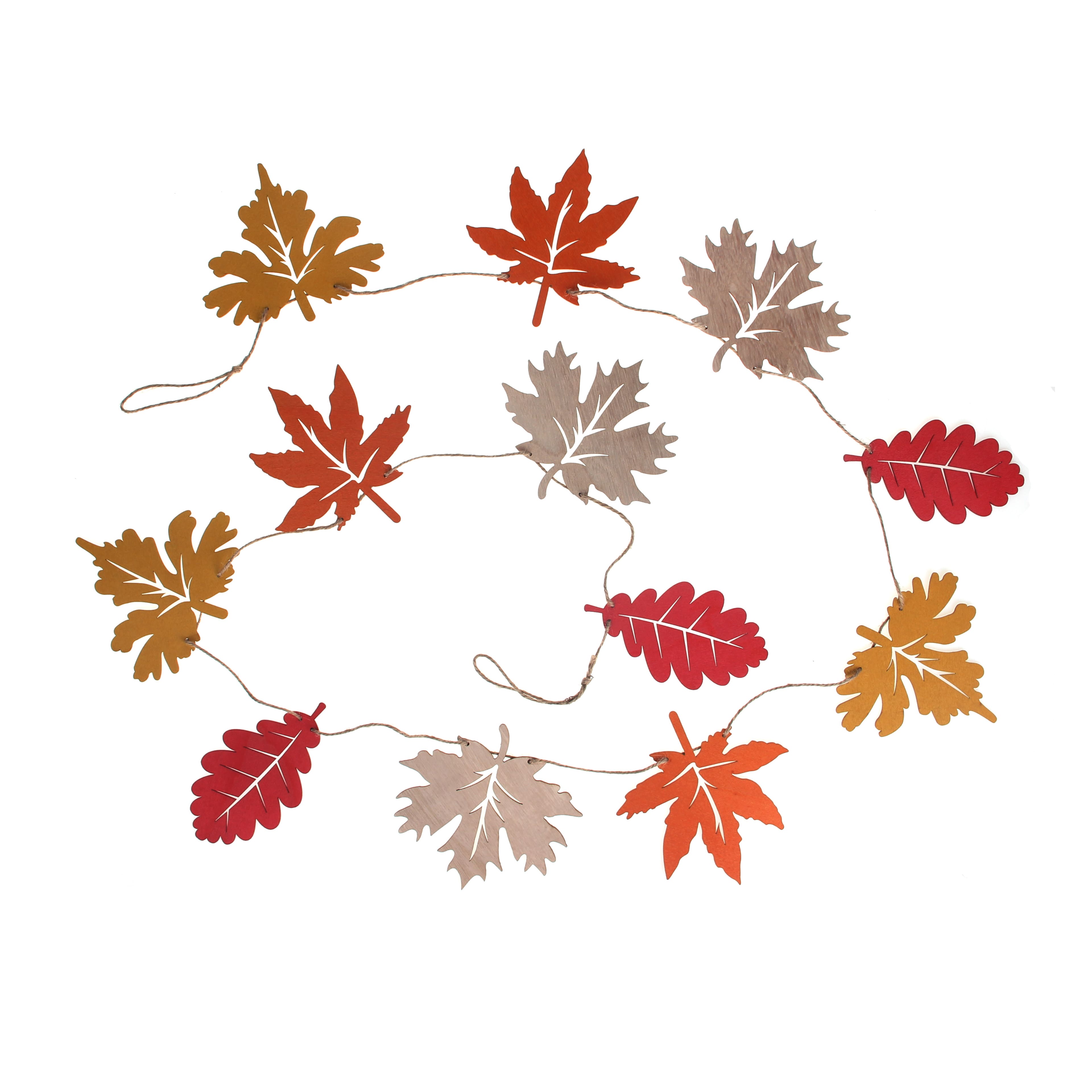 6ft. Wood Leaf Garland by Celebrate It&#x2122;