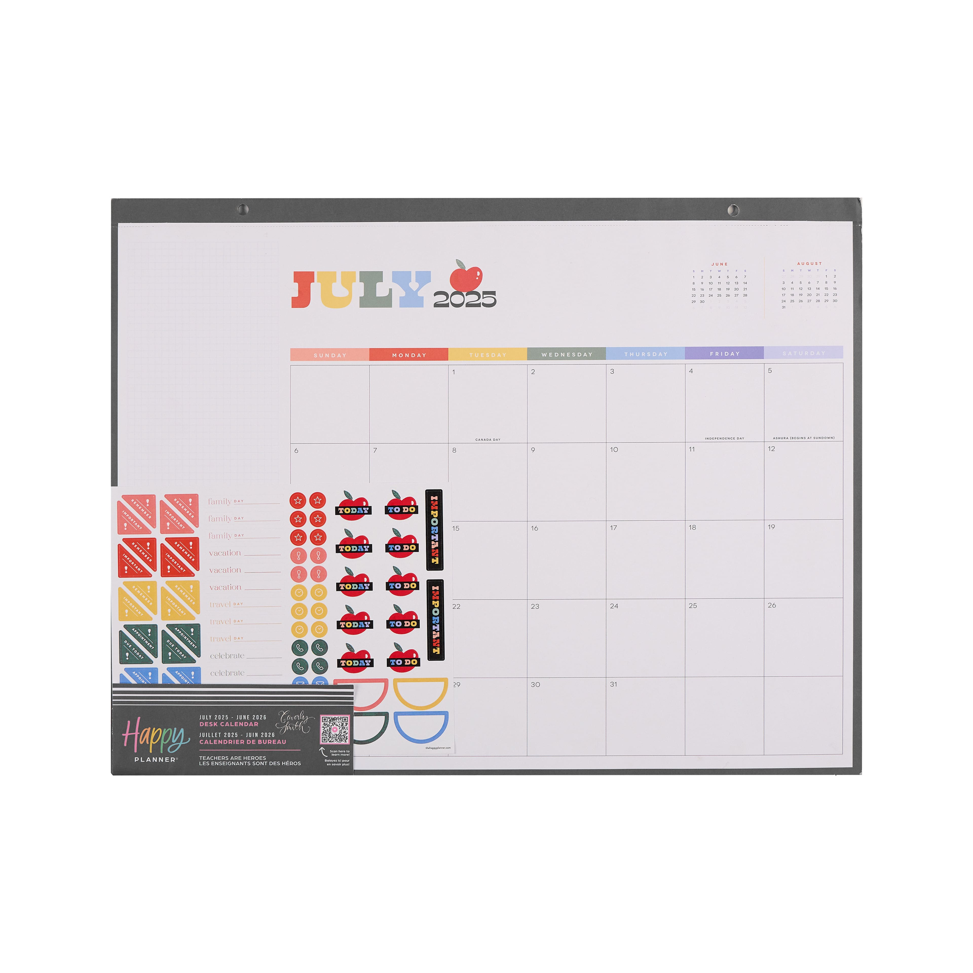 The Happy Planner&#xAE; Teachers Are Heroes 12-Month Teacher Desk Calendar