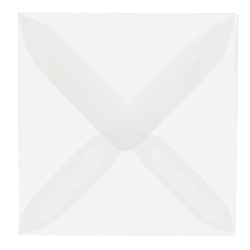 JAM Paper 3.125" x 3.125" Clear Square Translucent Vellum Invitation Envelopes