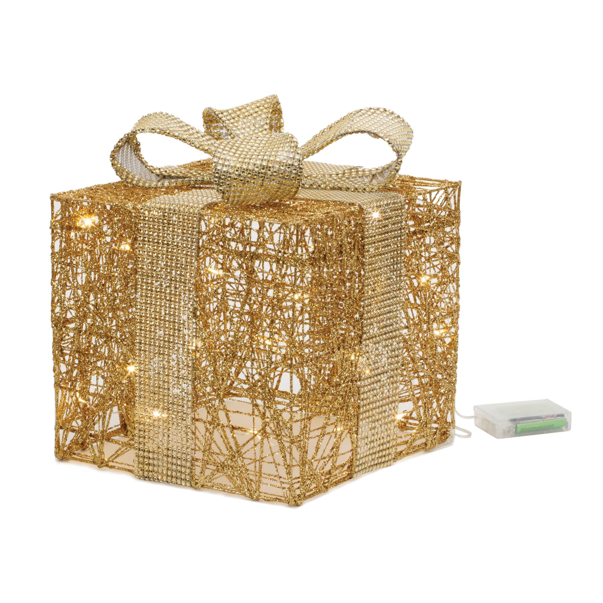 Gold LED Wrapped Presents Display Set