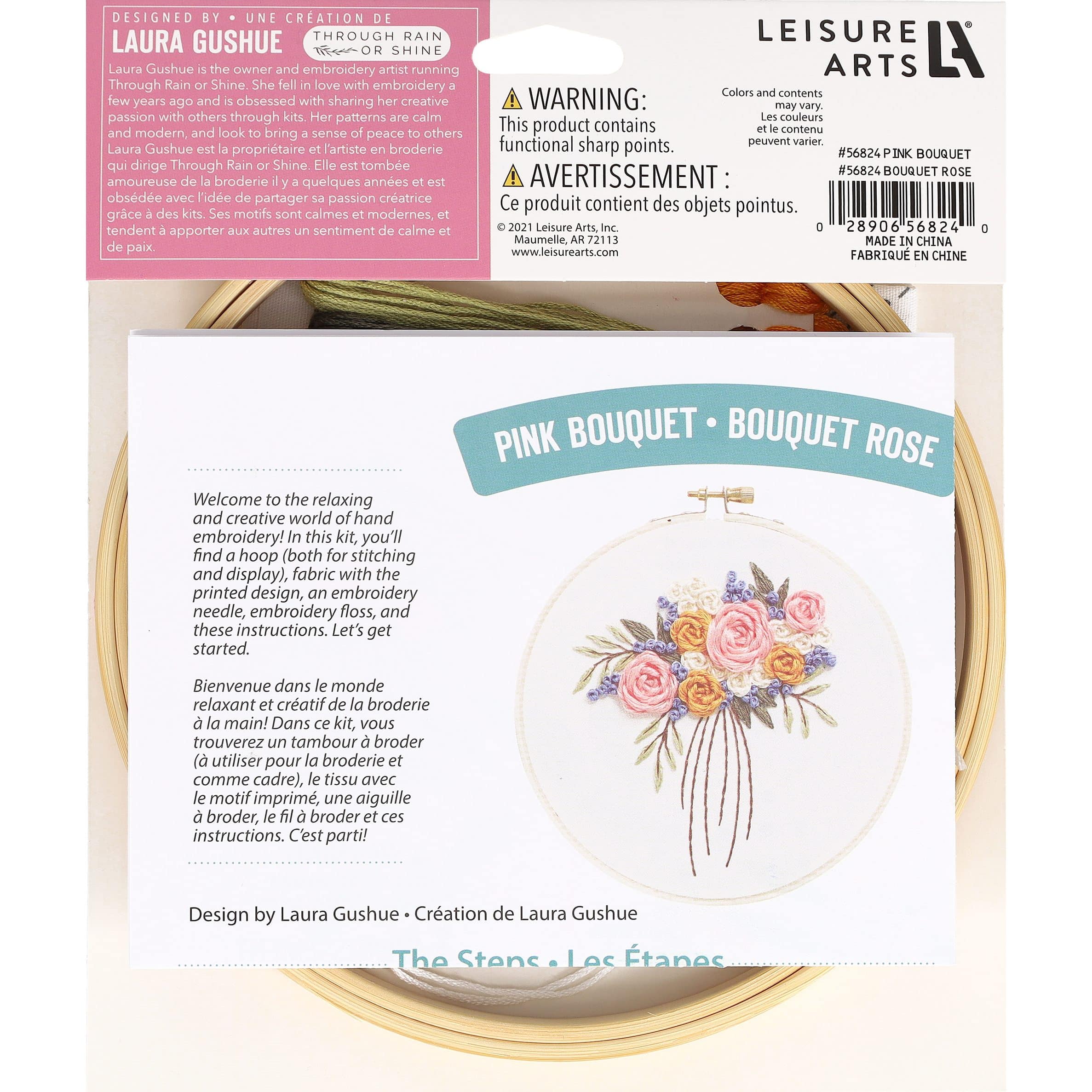 Leisure Arts&#xAE; 6&#x22; Bouquet Embroidery Kit