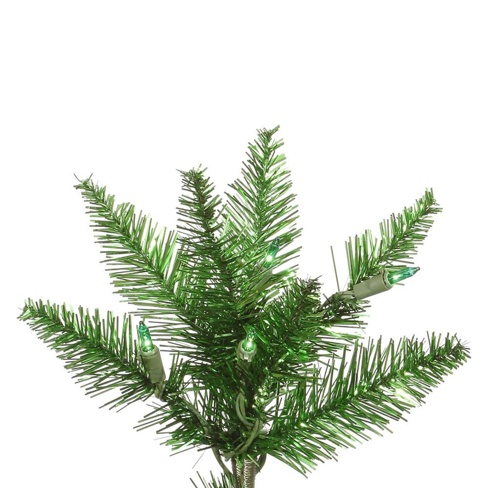 3ft. Pre-Lit Green Tinsel Fir Artificial Christmas Tree, Green Lights