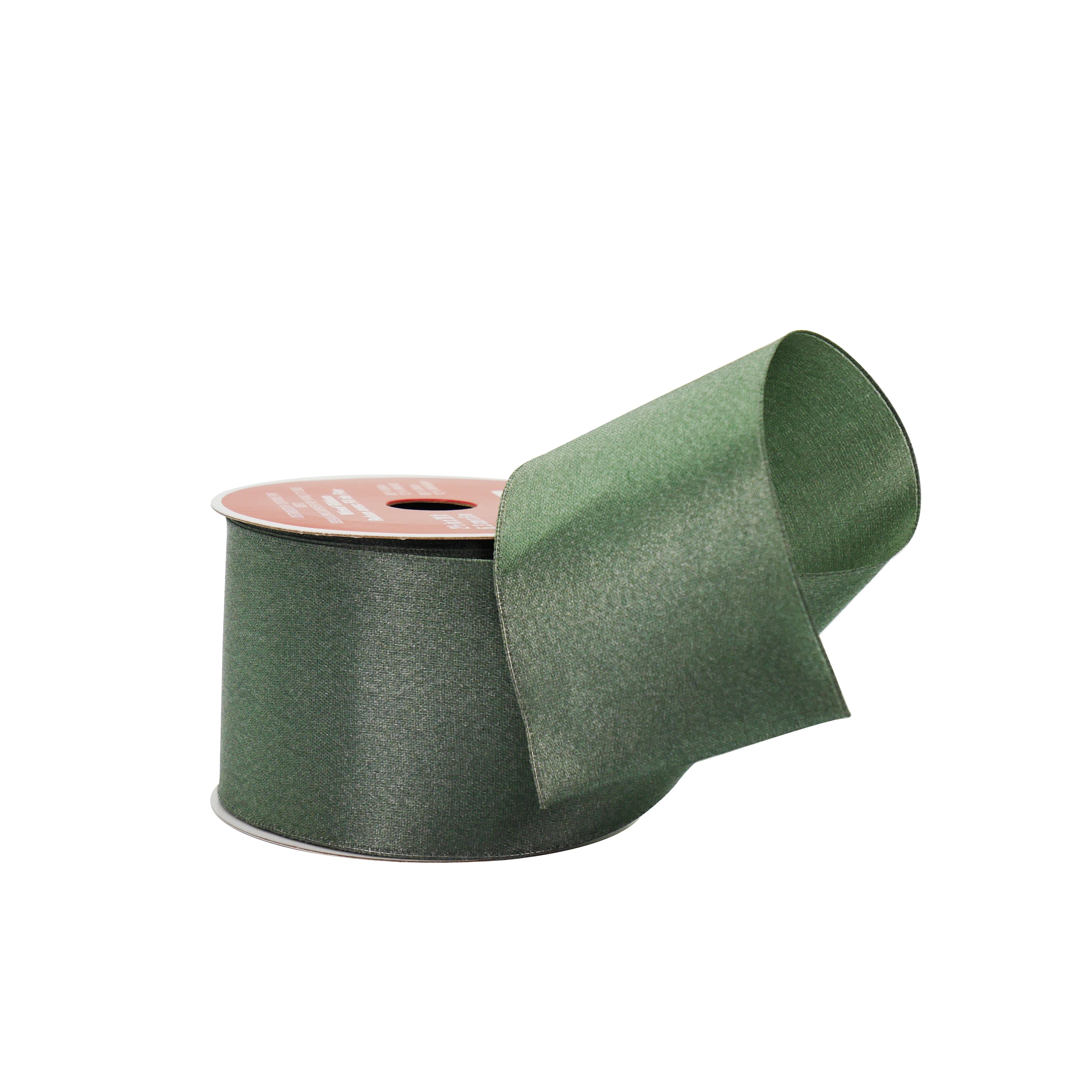 2.5&#x22; x 20ft. Sage Wired Sateen Ribbon by Celebrate It&#xAE;