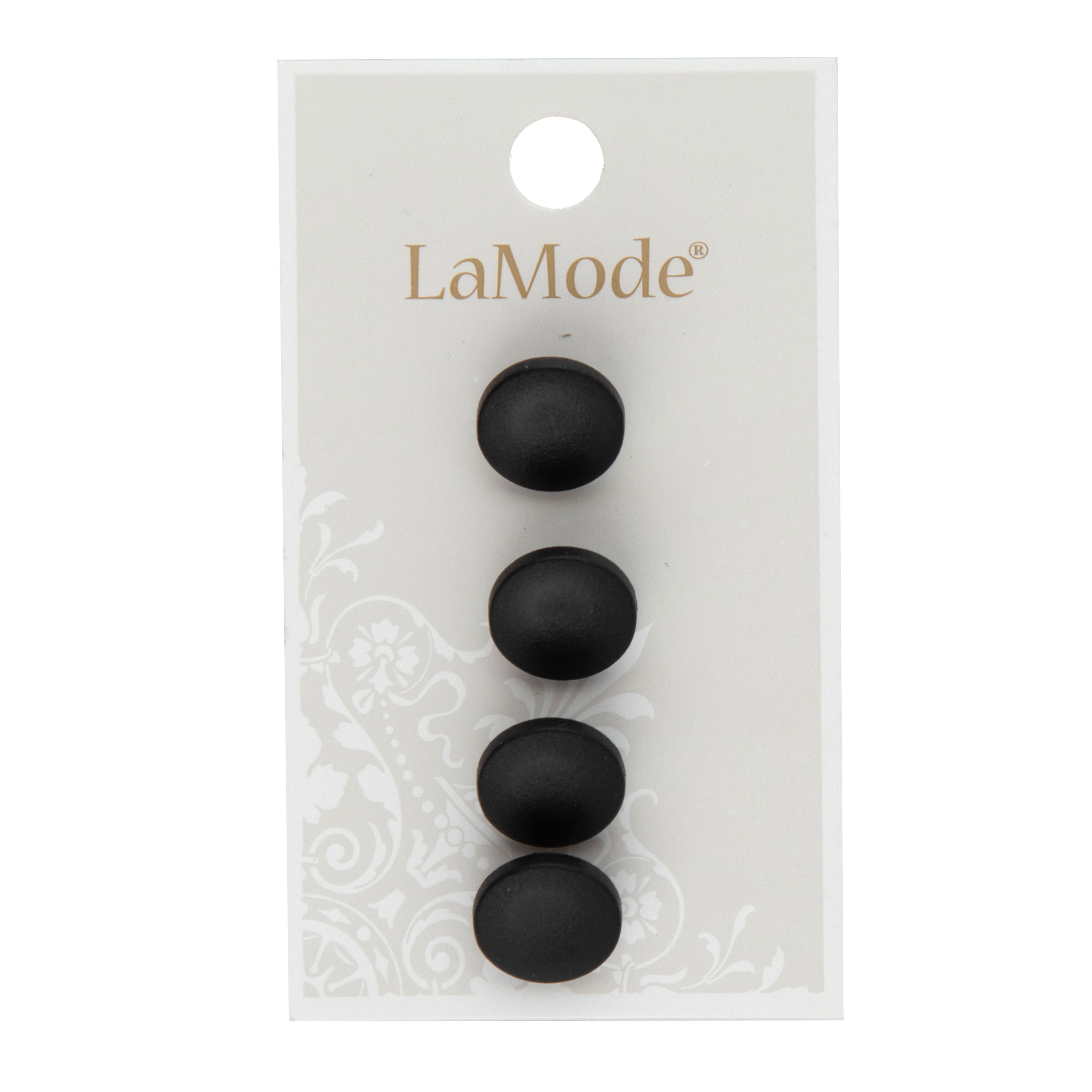LaMode 1/2&#x22; Matte Black Shank Buttons, 4ct.