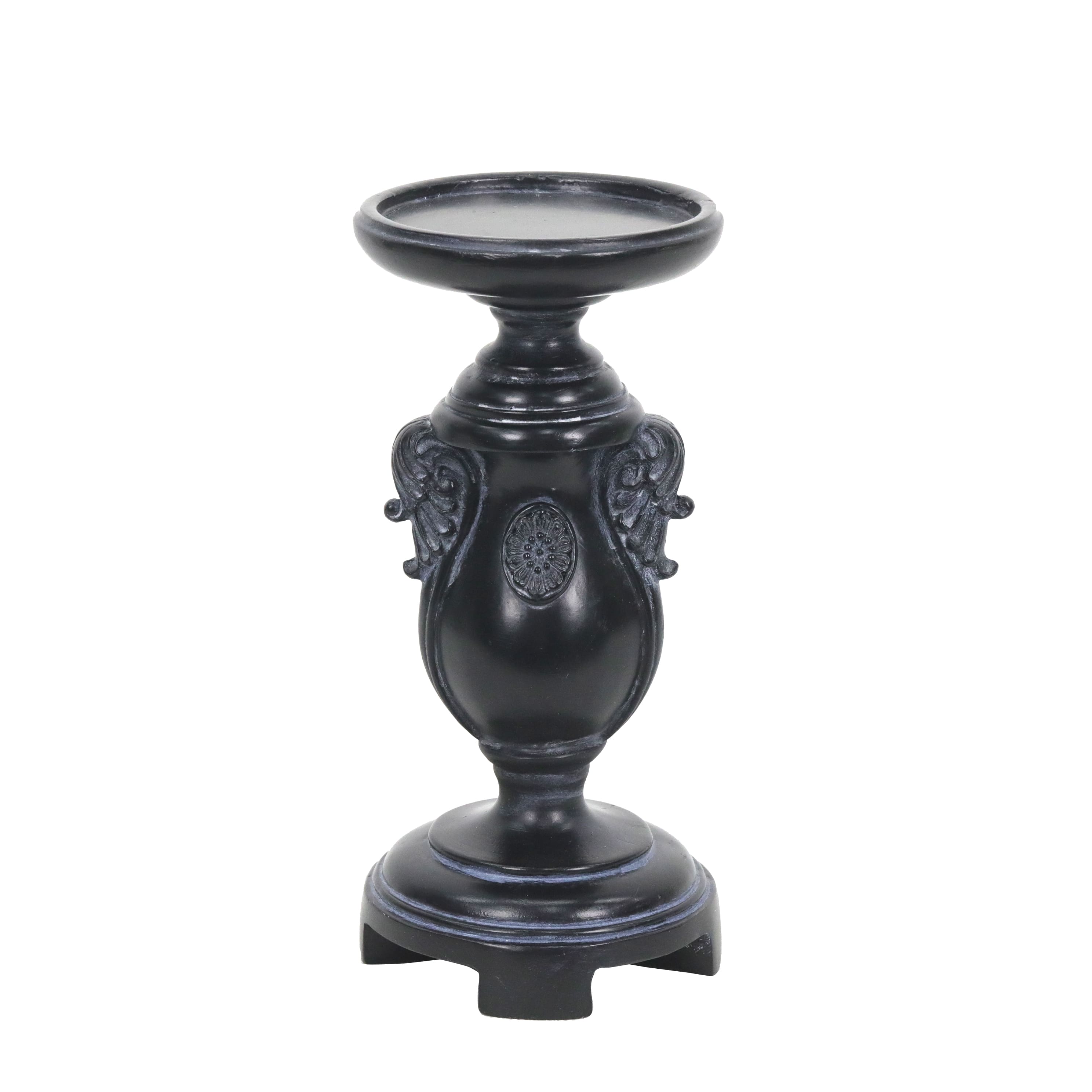 Black Scrollwork Pillar Candle Holder by Ashland®